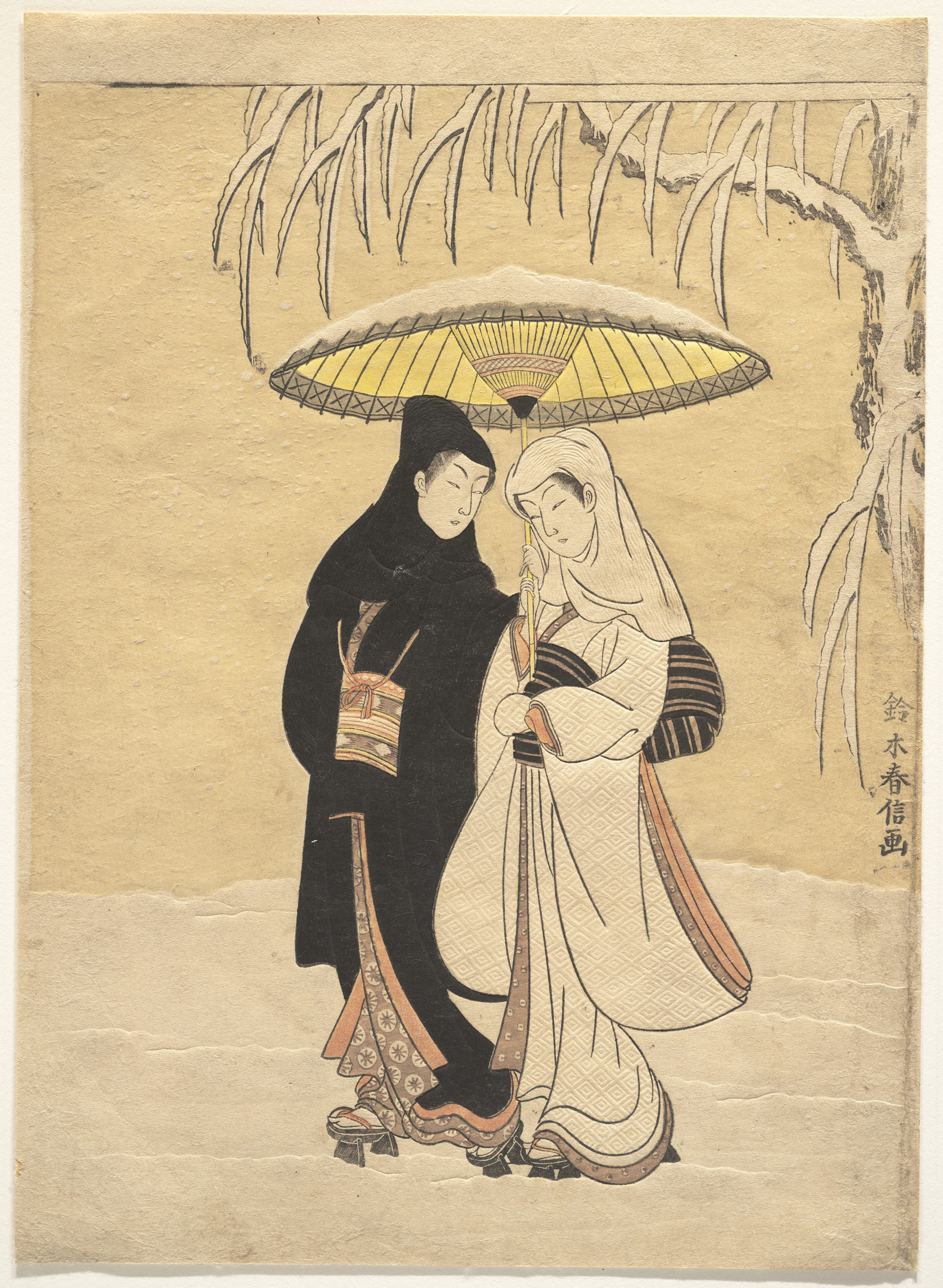Suzuki Harunobu: Crow and Heron