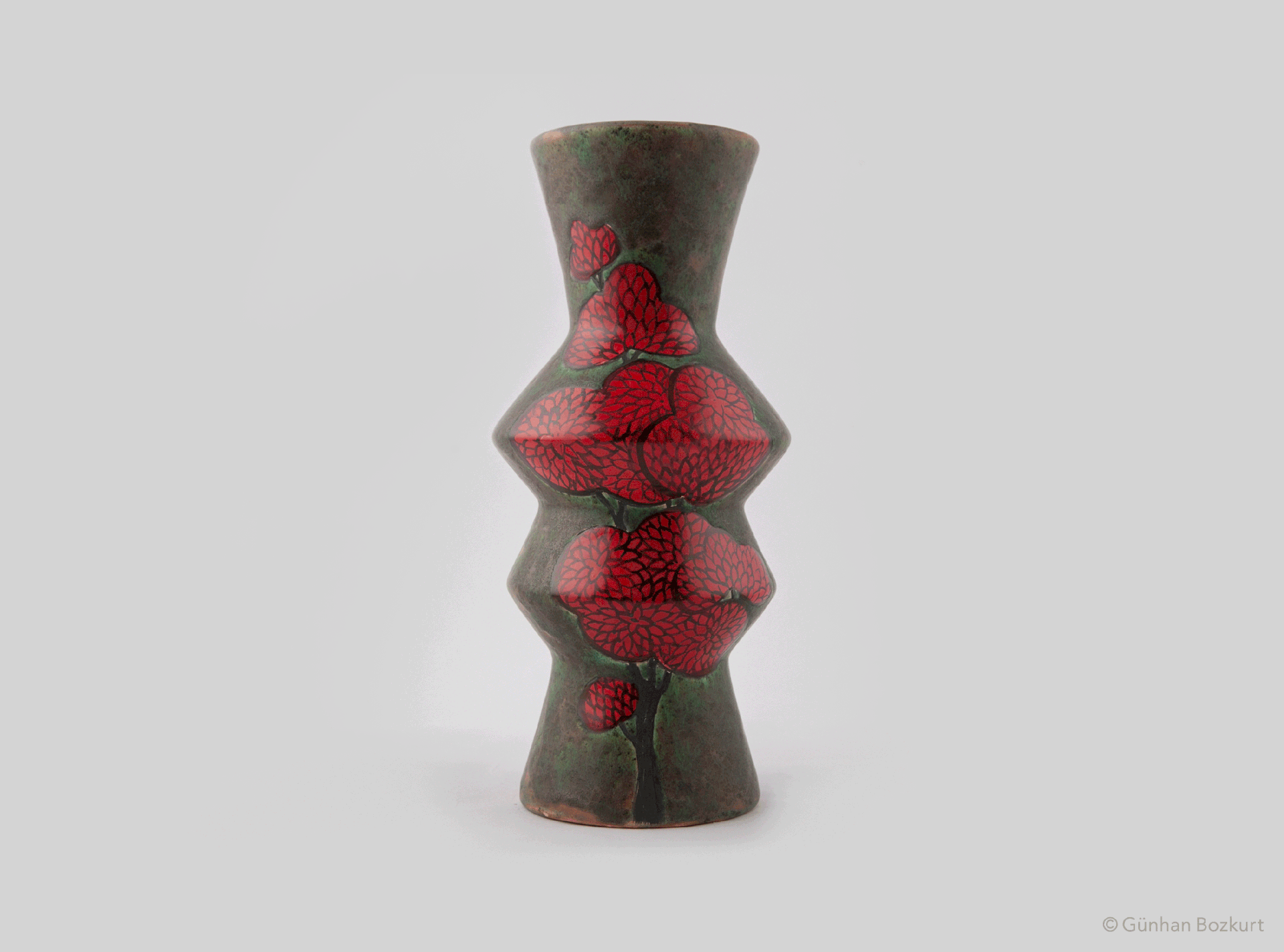 Scarlet Tree / ceramic vase, Ø 28 cm