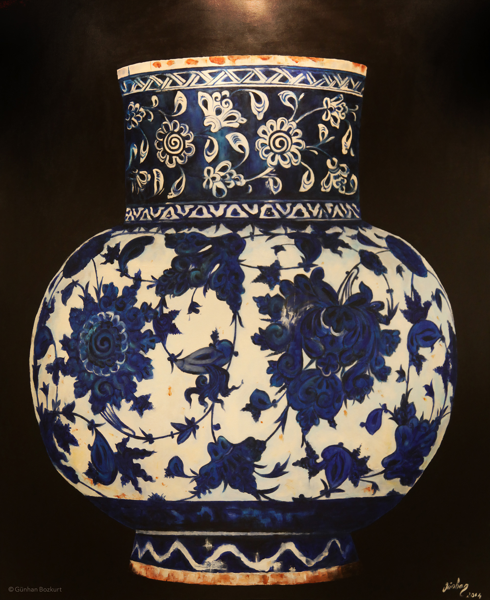 Iznik Vase / acrylic on canvas, 80 × 120 cm
