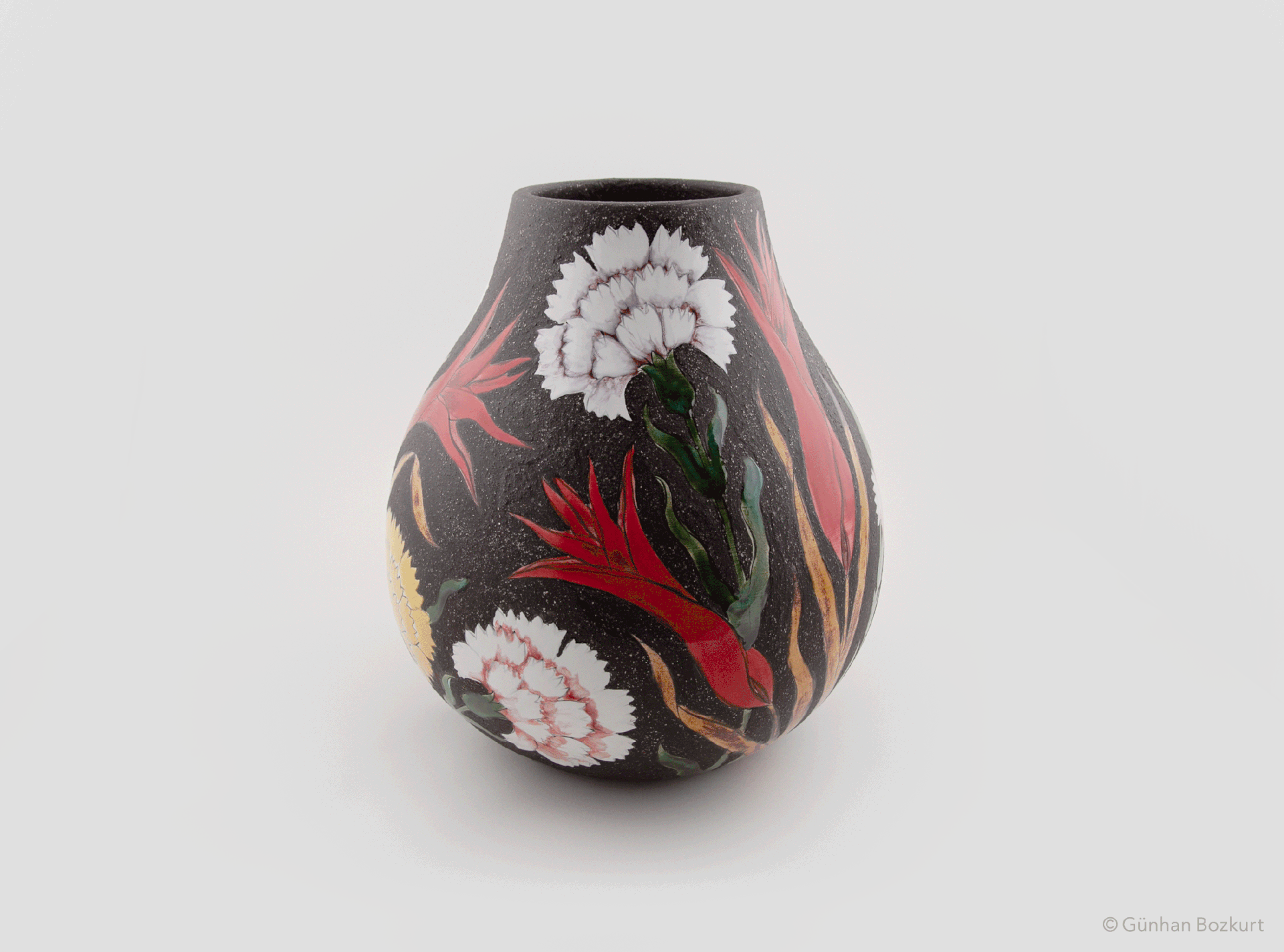 Blooms in the Dark / ceramic vase, Ø 27 cm, h. 30 cm