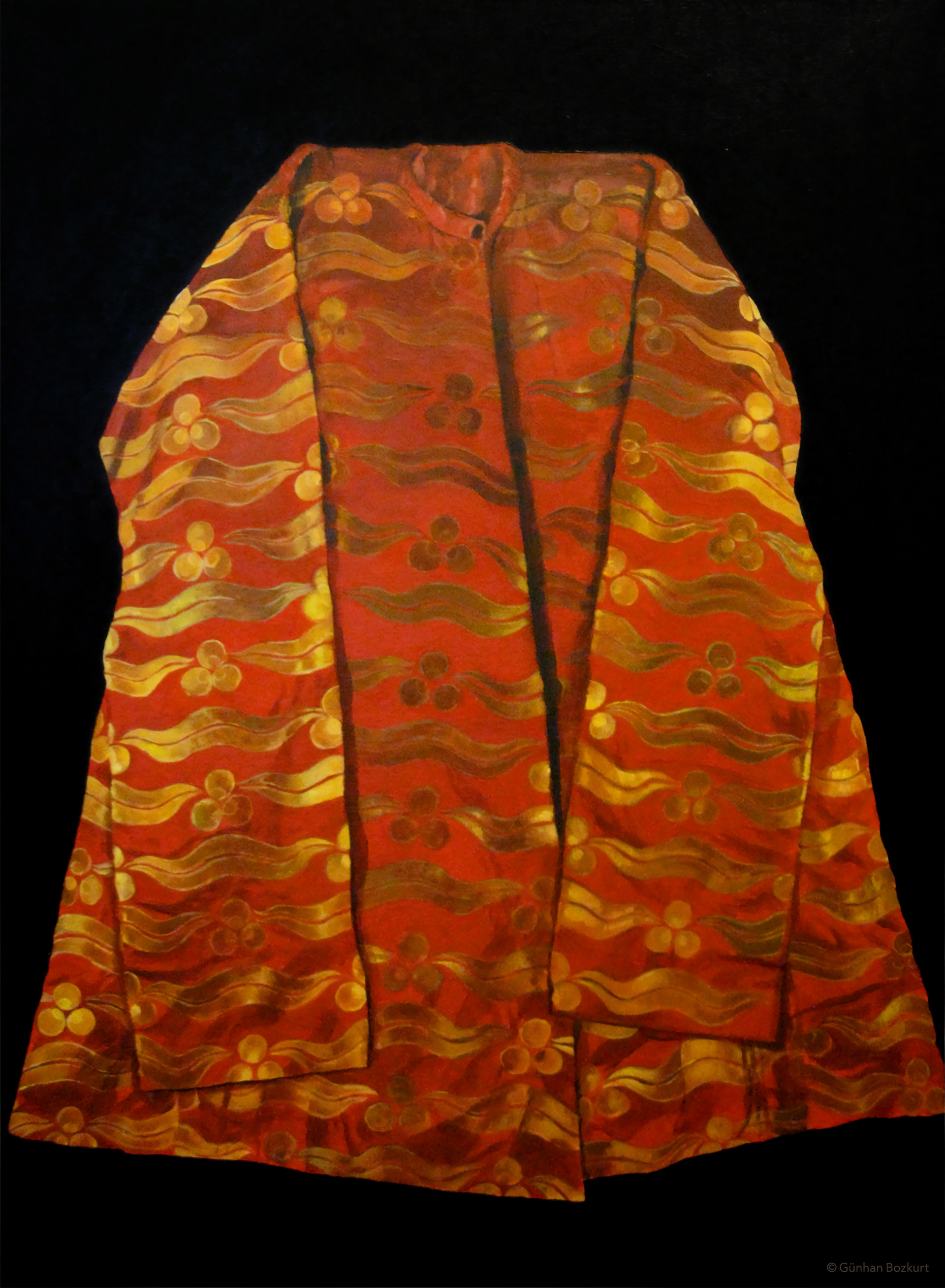 Sultan Murad III Ceremonial Kaftan / acrylic on canvas, 80 × 120 cm