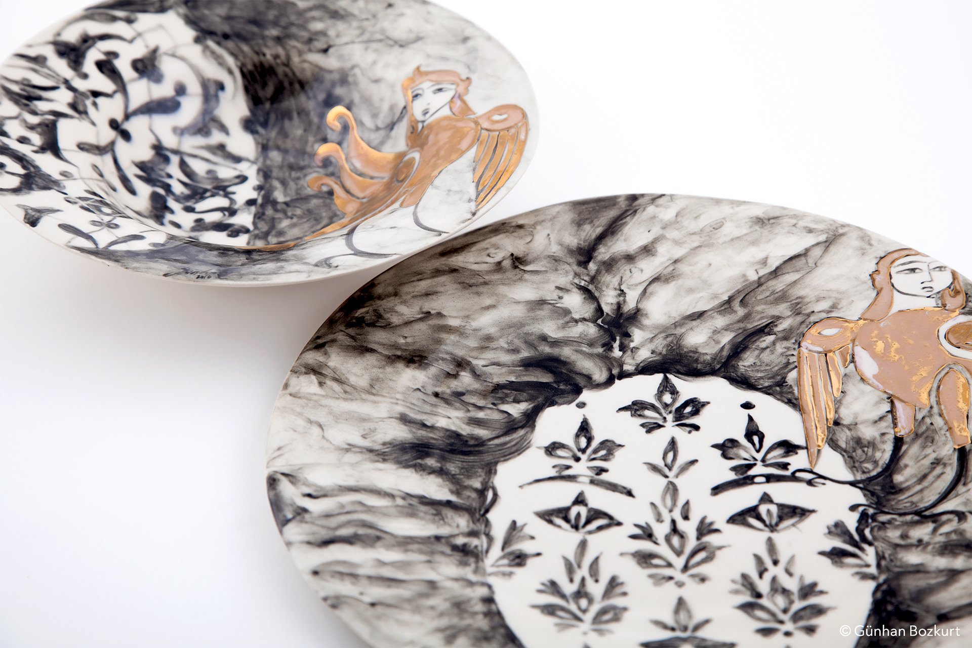 Spring / ceramic tableware set, bowl Ø 25 cm, plate Ø 30 cm