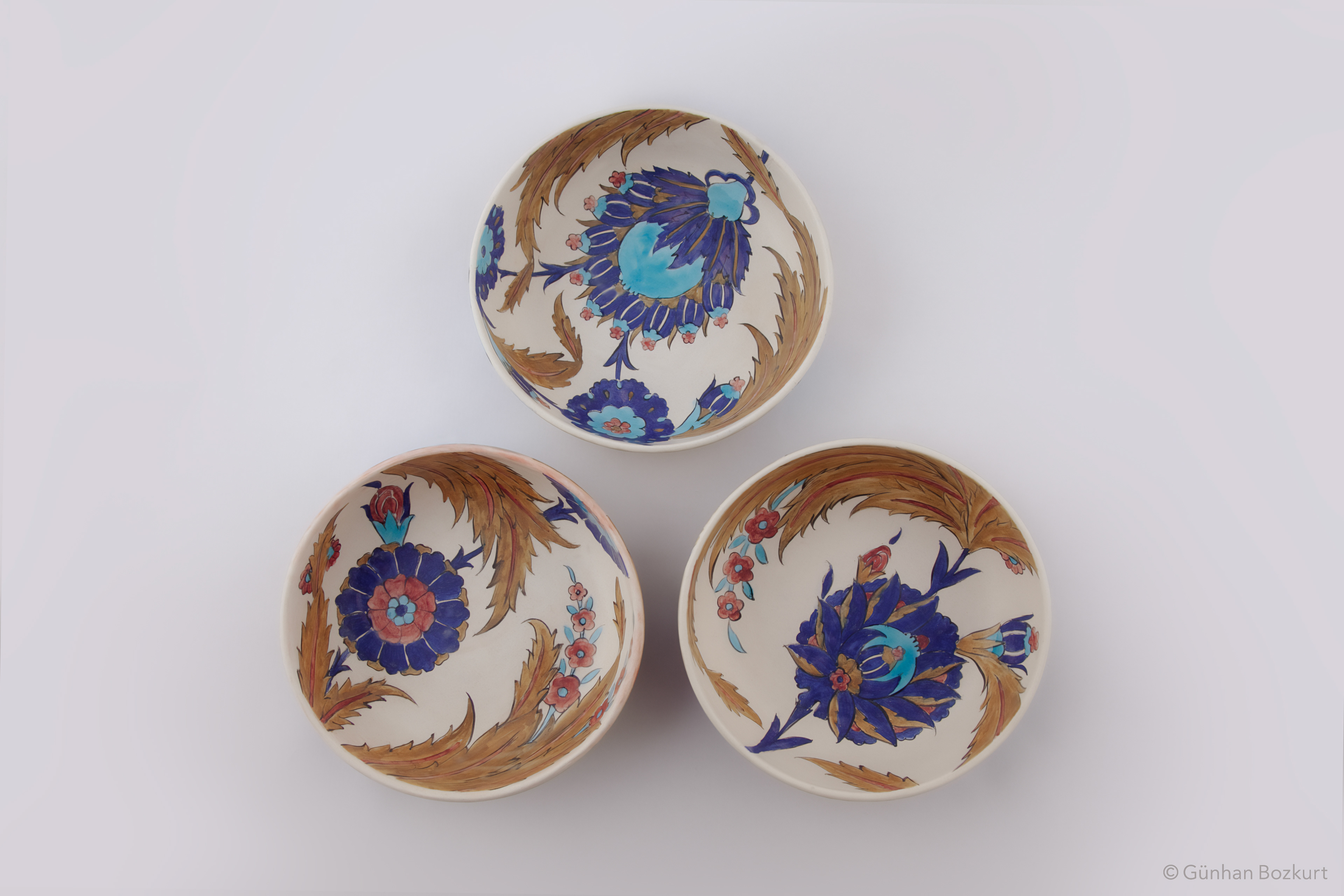 Iznik Reimagined / double-sided ceramic bowls, each Ø 18 cm, h. 5 cm