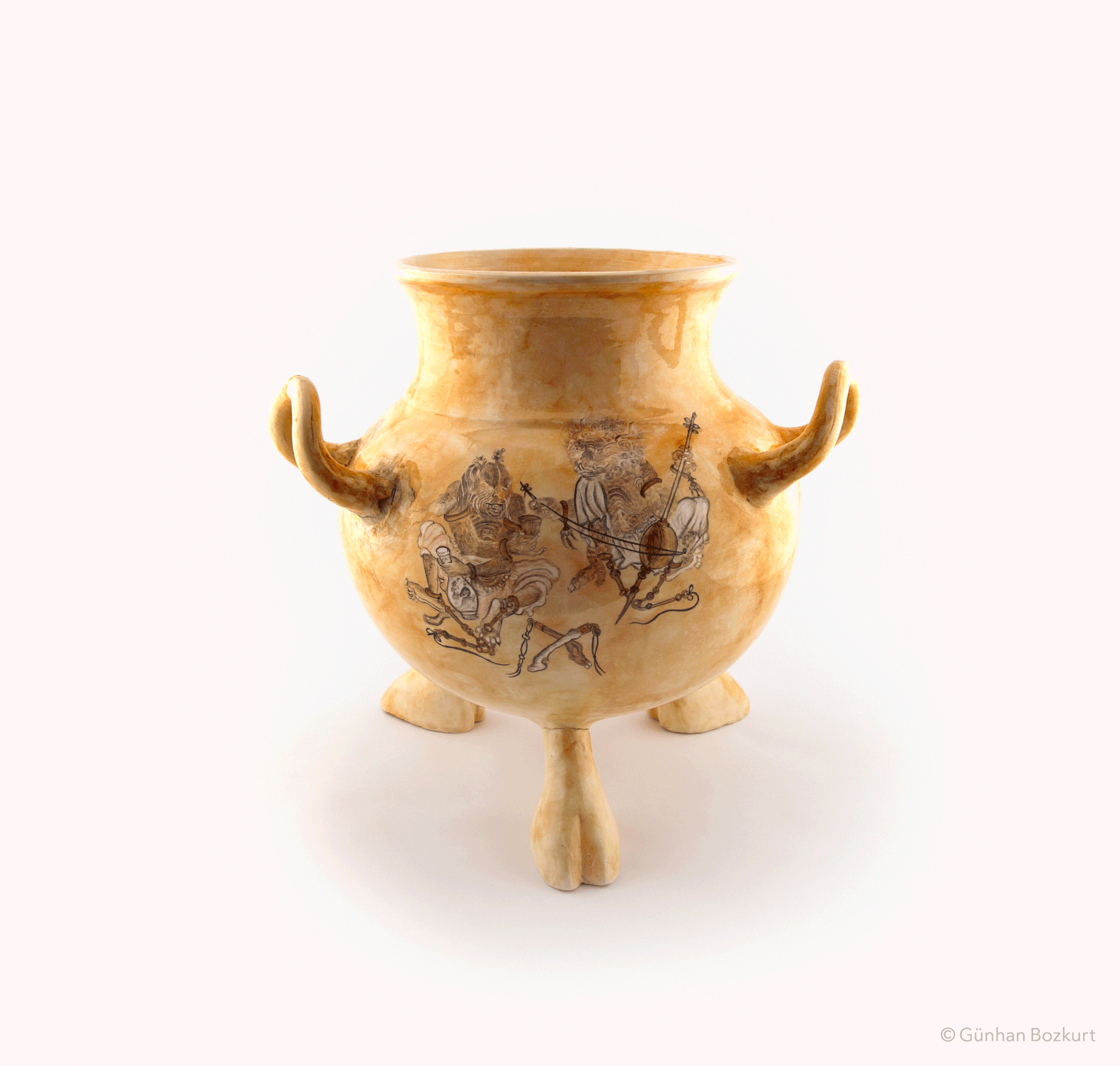 Demons' Camp / ceramic pedestal bowl, h. 50 cm
