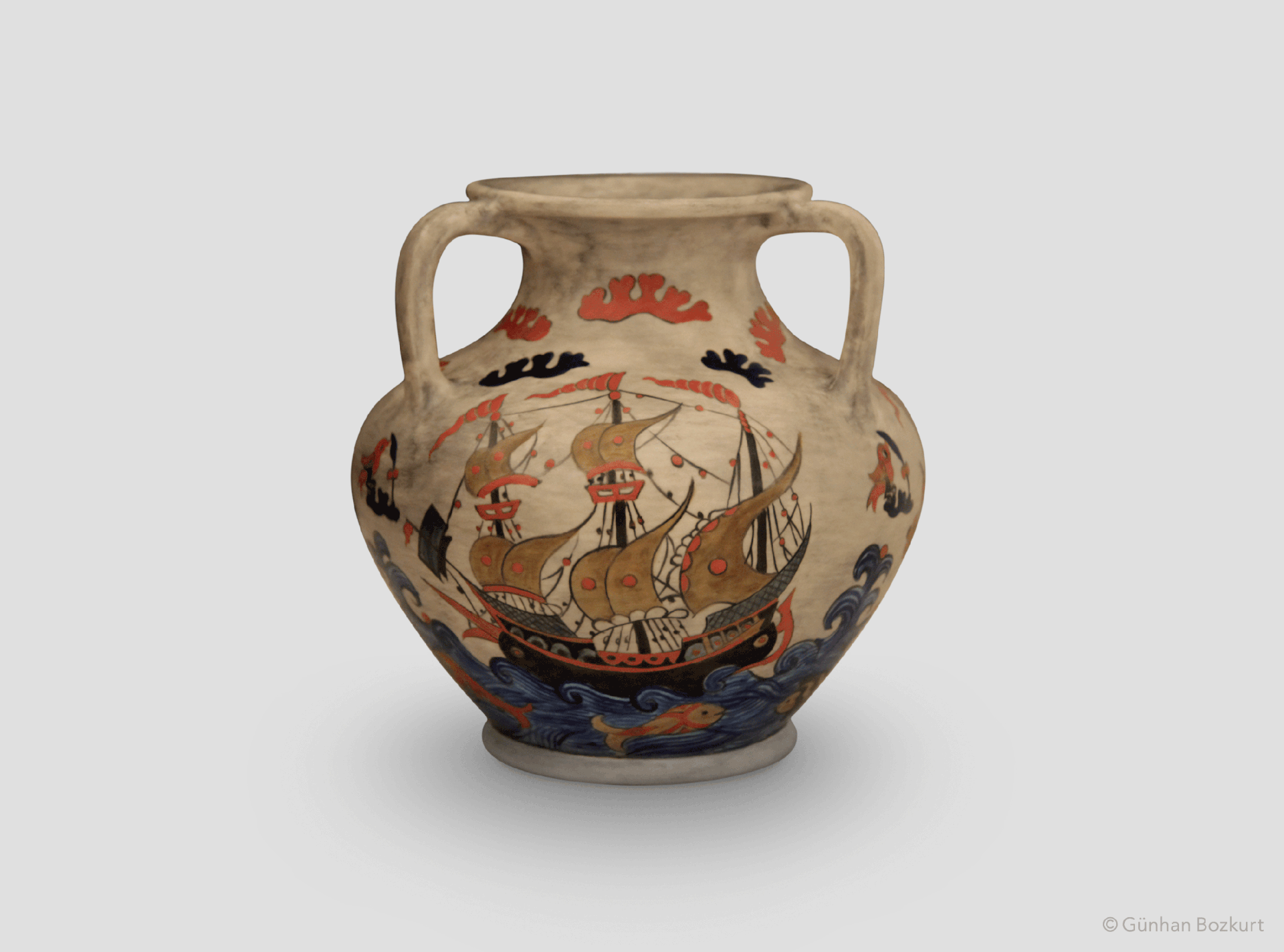 Galleons / ceramic vase, Ø 30 cm, h. 28 cm