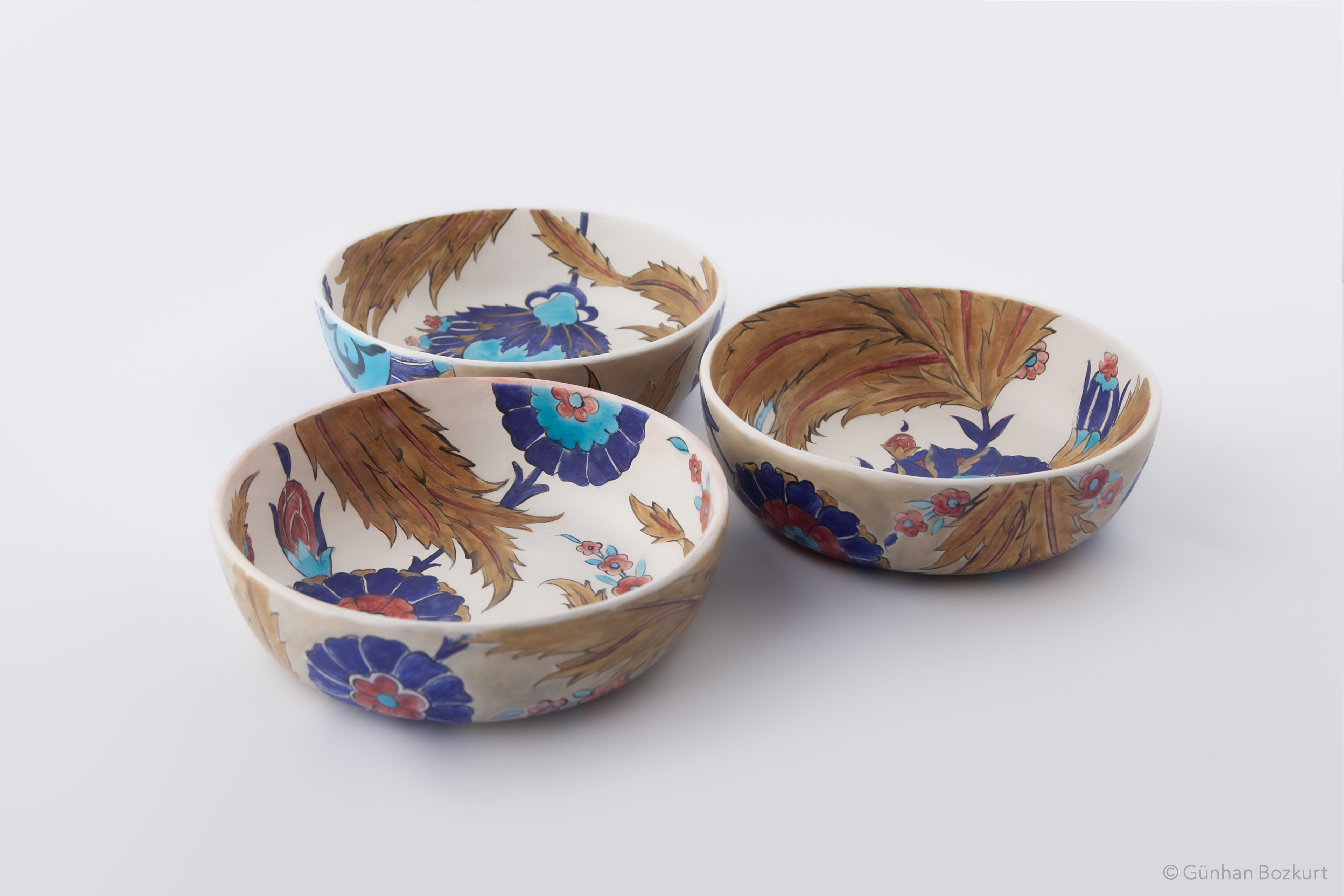 Iznik Reimagined / double-sided ceramic bowls, each Ø 18 cm, h. 5 cm