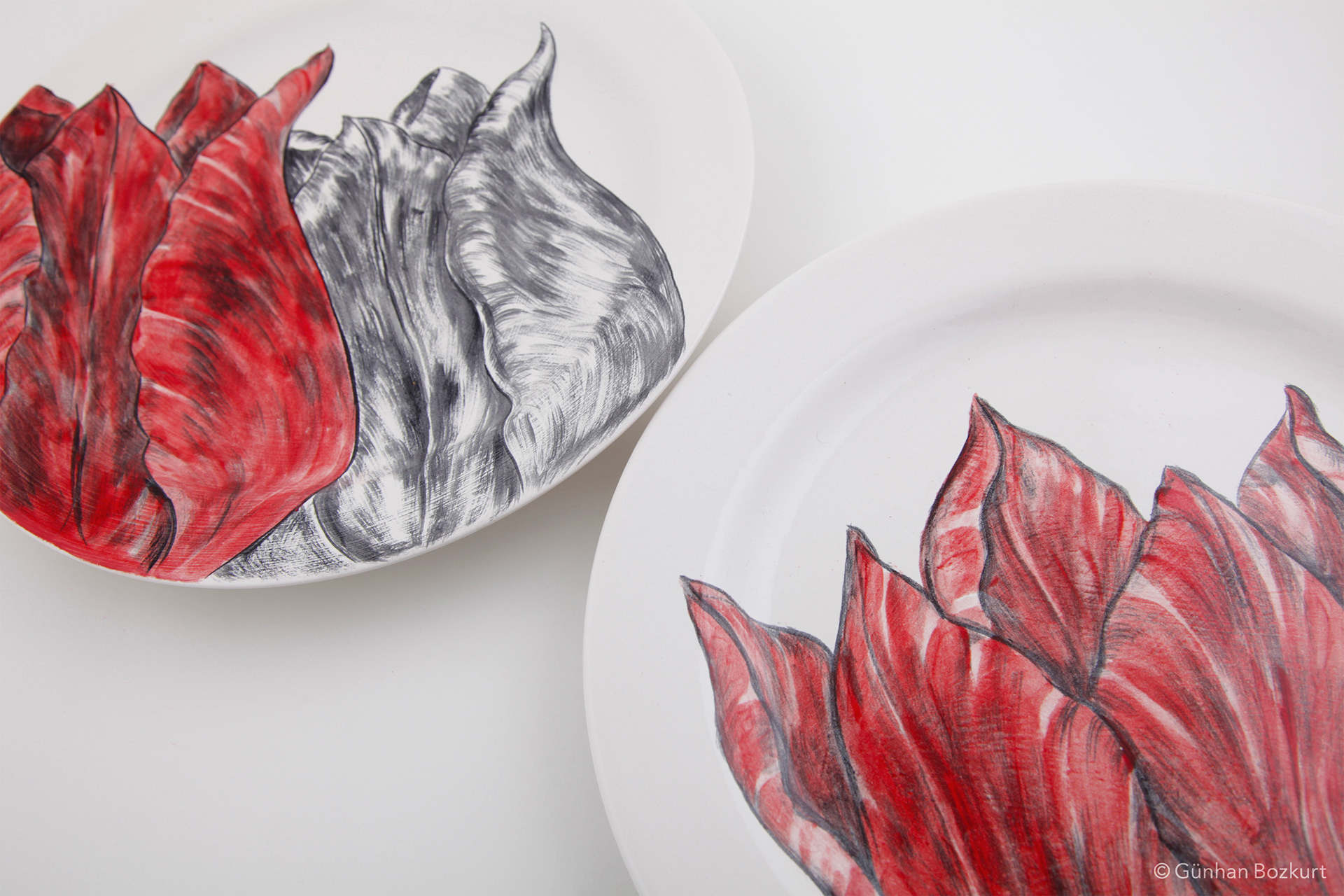 Tulips of Hasbahce / ceramic plates, Ø 30 cm