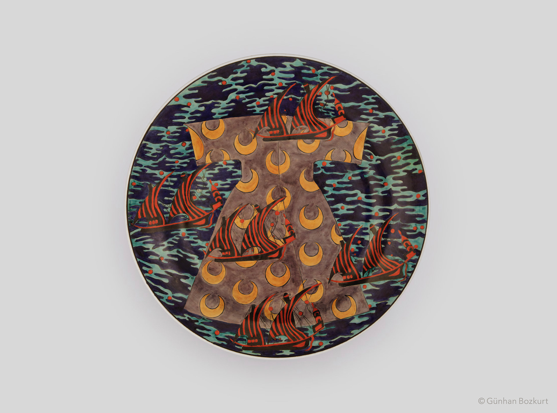 Kaftan / ceramic plate, Ø 40 cm