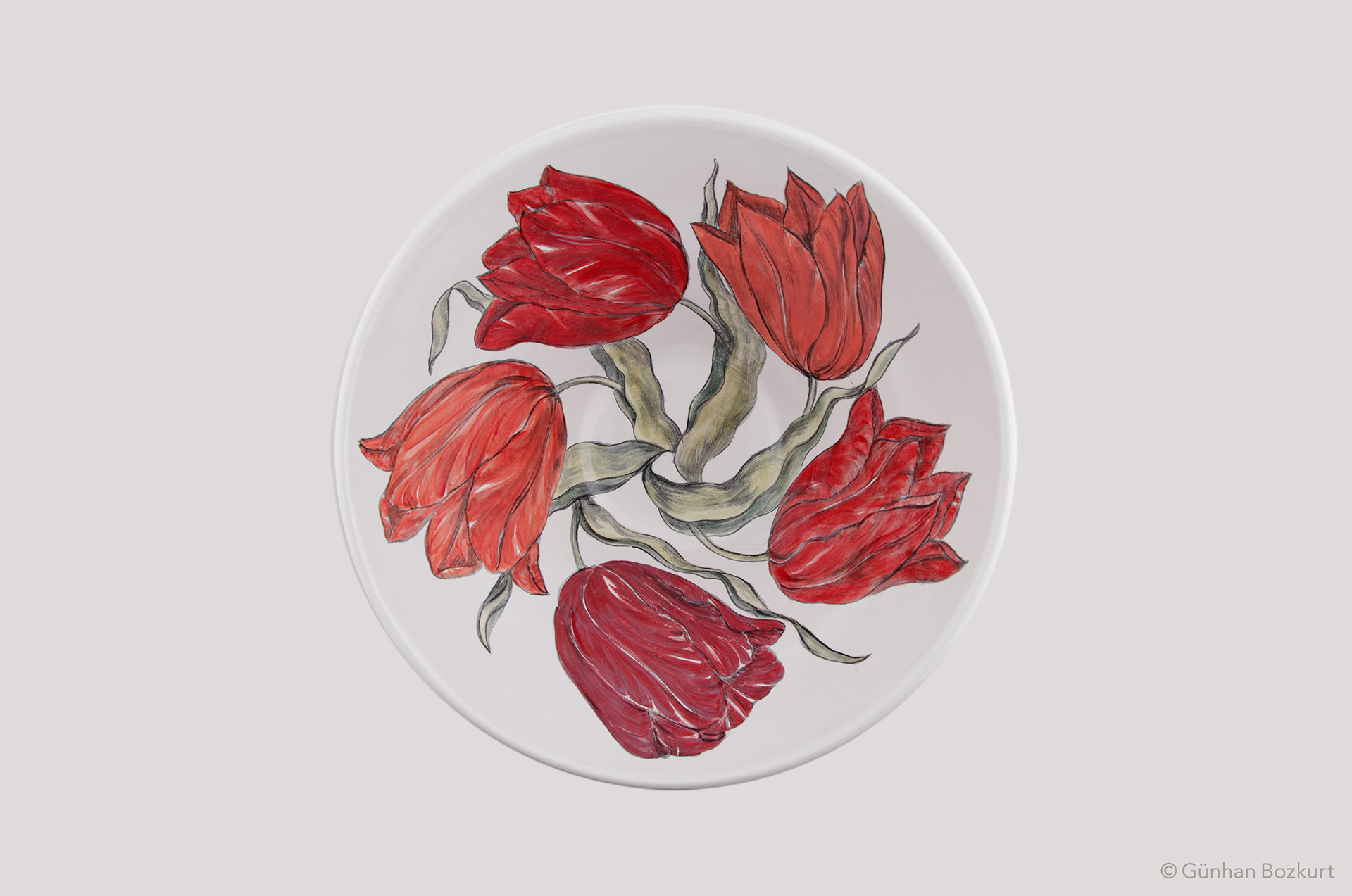 Sultan's Tulip Garden / ceramic bowl, Ø 40 cm