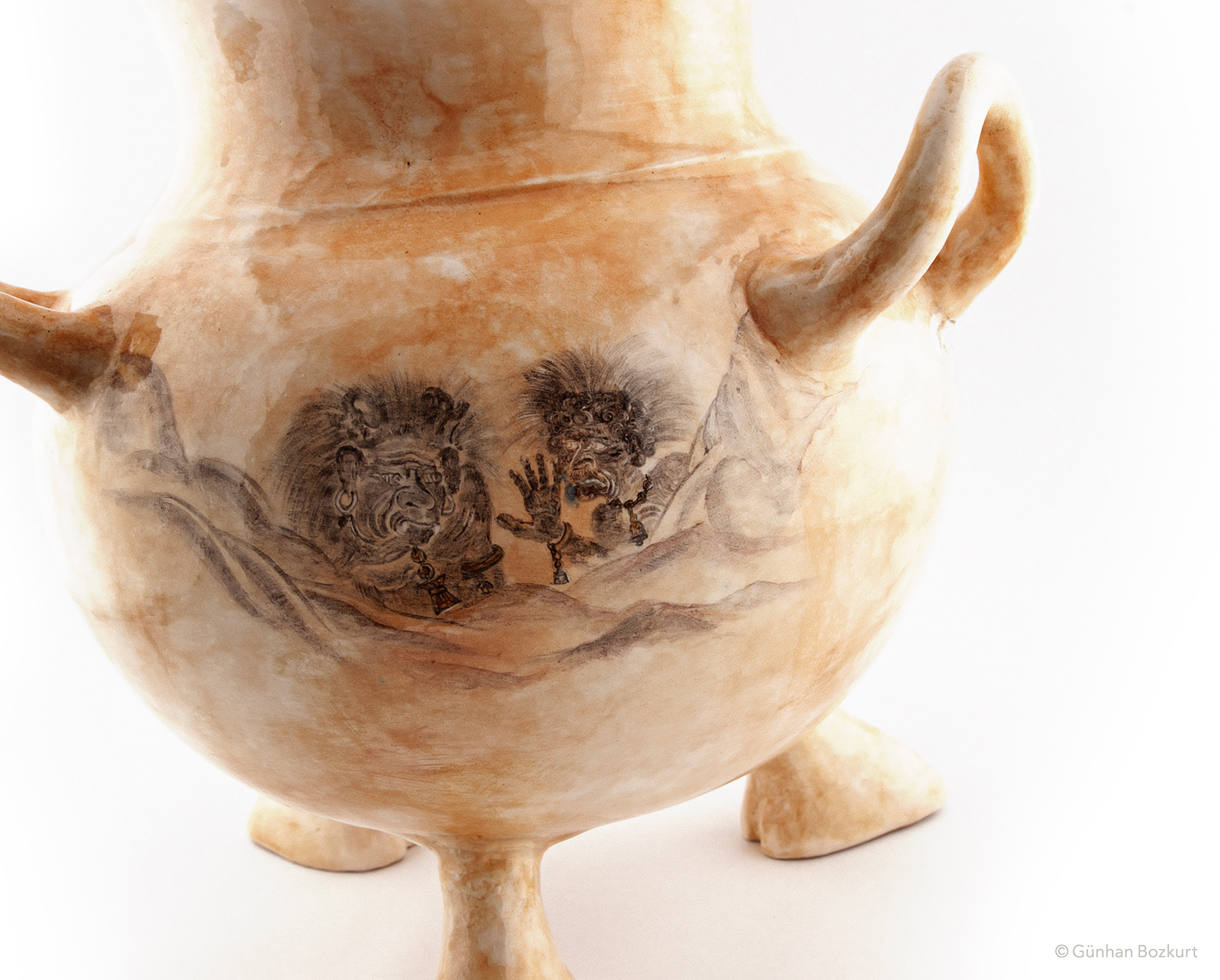 Demons' Camp / ceramic pedestal bowl, h. 50 cm