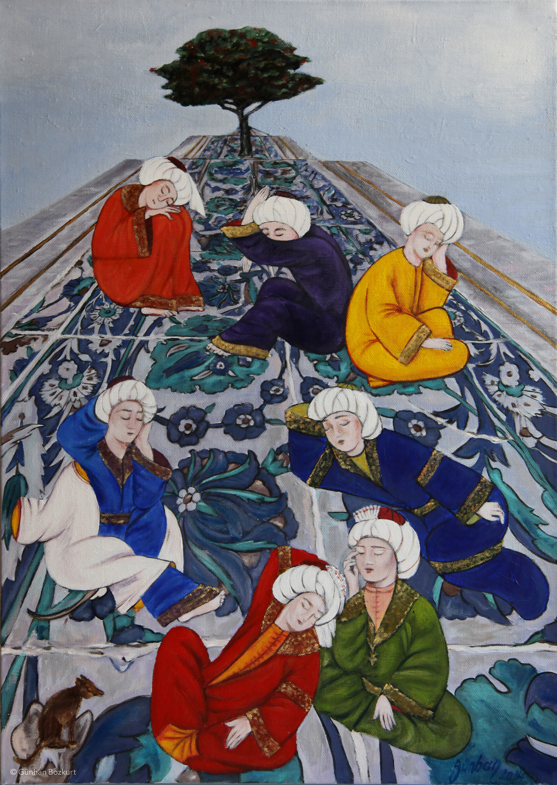 The Seven Sleepers / acrylic on canvas, 80 × 120 cm