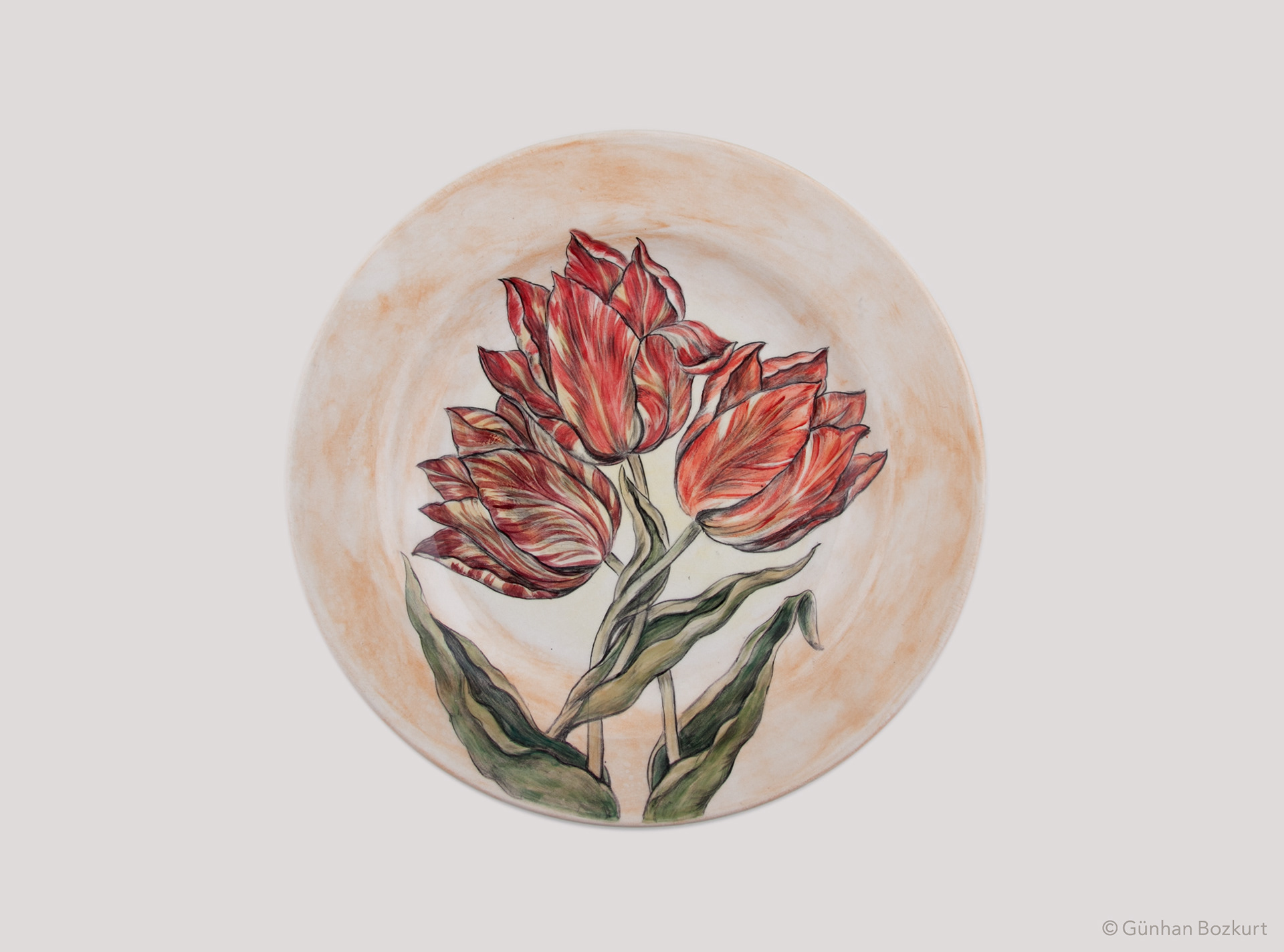 Tulips of Hasbahce / ceramic plate, Ø 30 cm