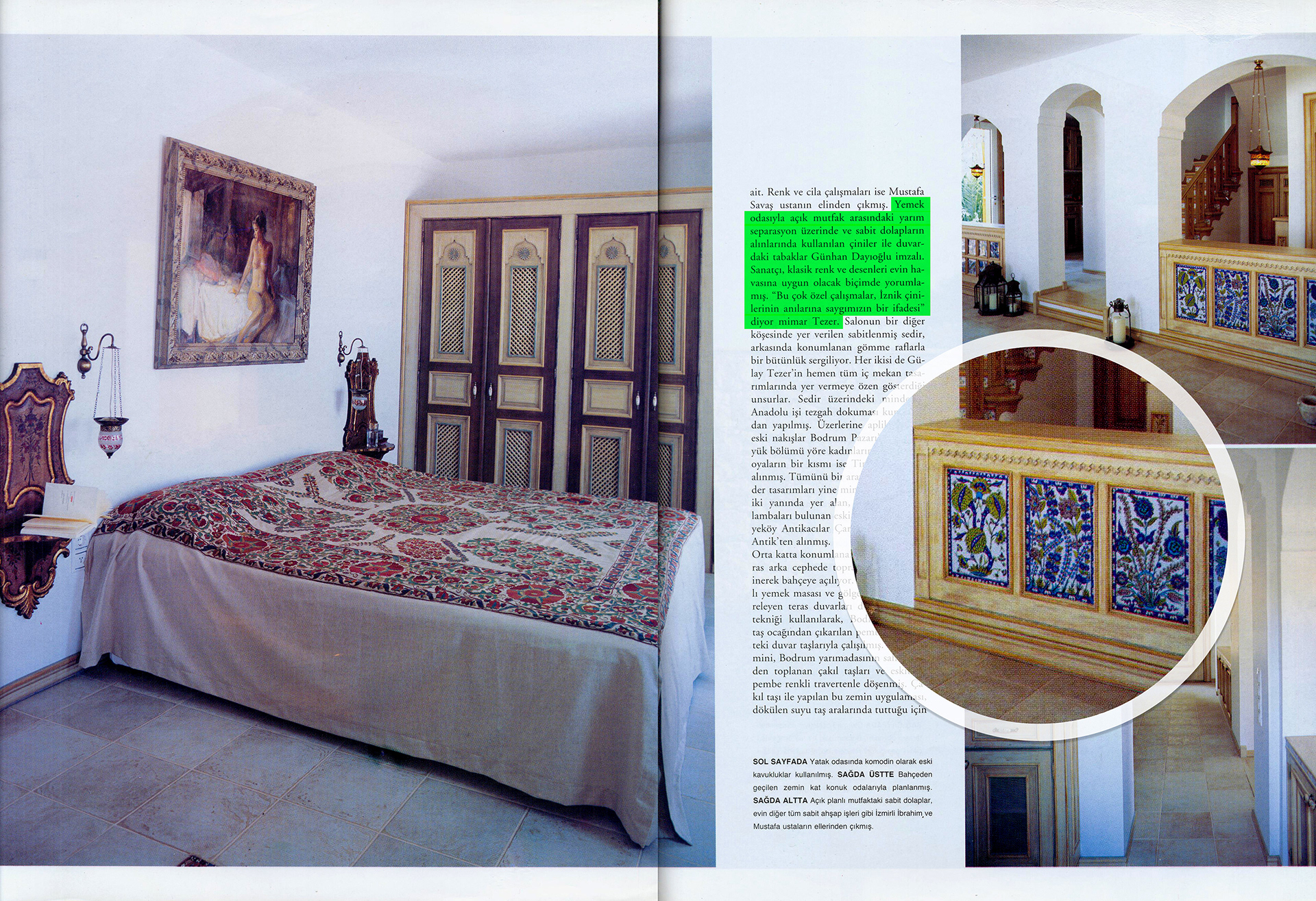 Quartz tiles handcrafted by Gunhan Bozkurt, installed in a private residence in Bodrum designed by architect Gulay Tezer.