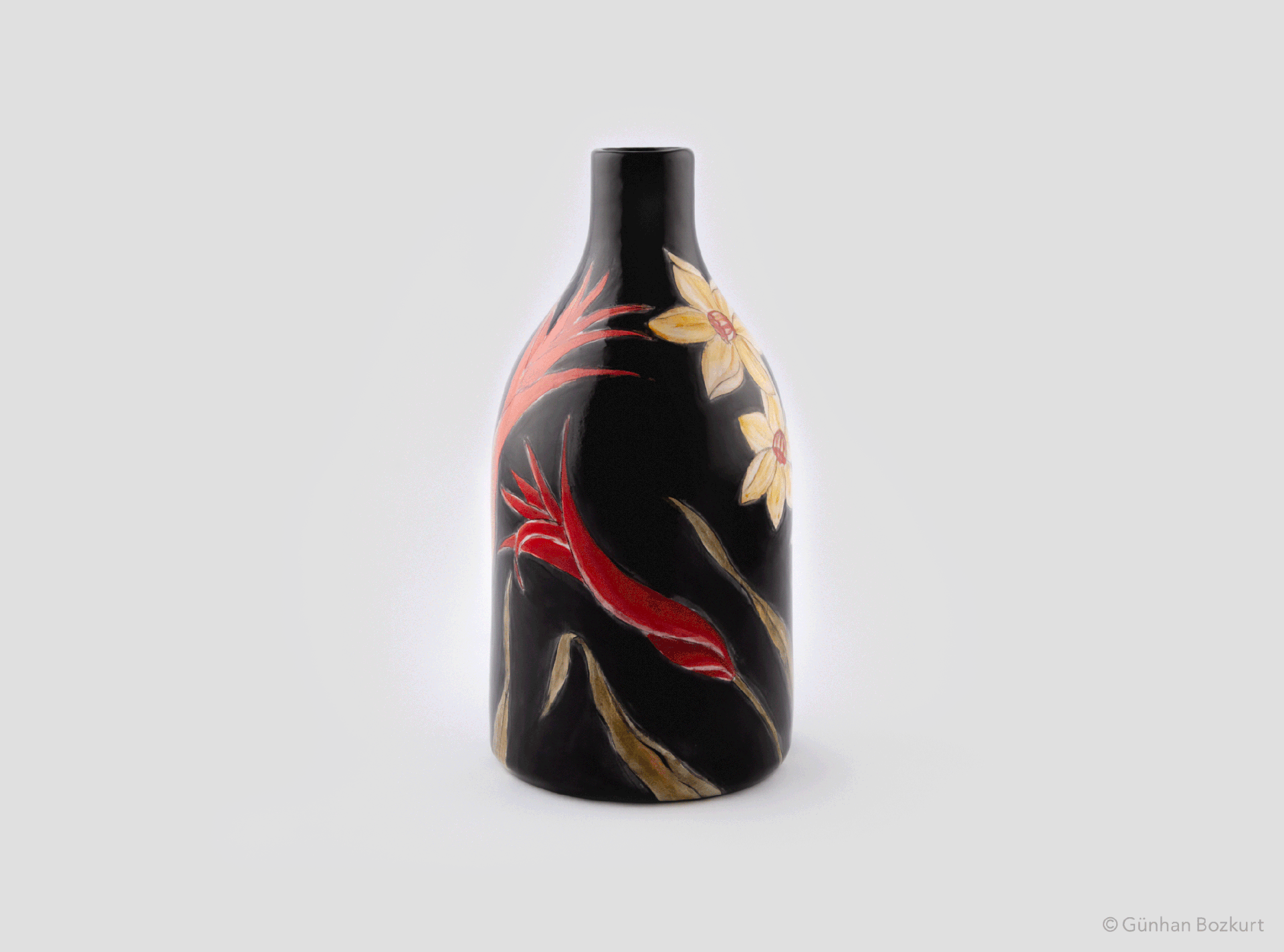Blooms in the Dark / ceramic bottle, h. 25 cm