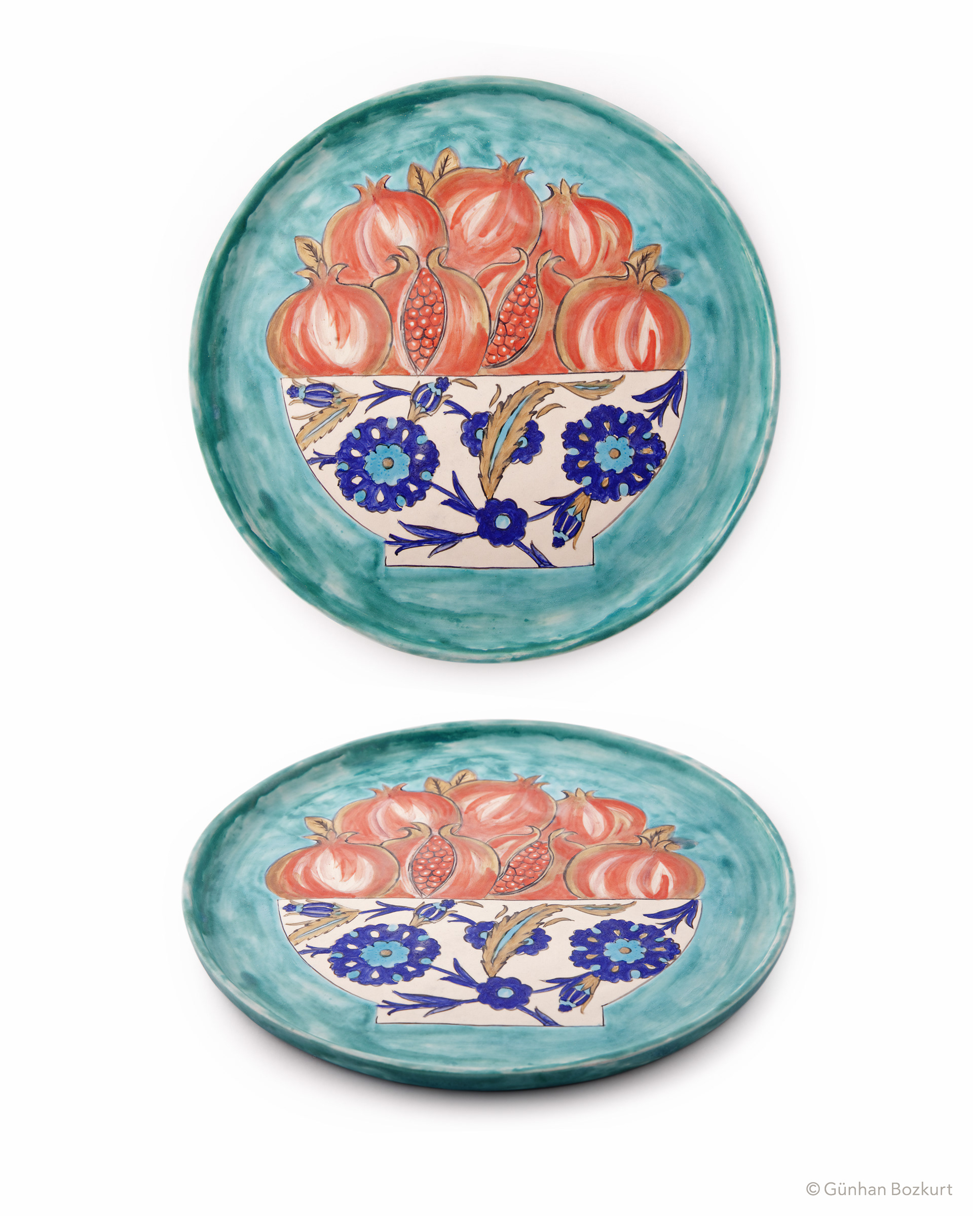 ceramic plate, Ø 34 cm - h. 2,5 cm