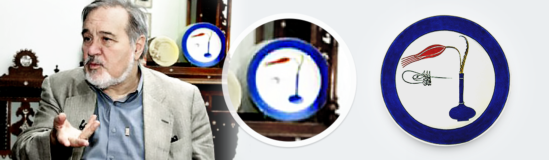 İlber Ortaylı with one of my plates in the backround, 2014