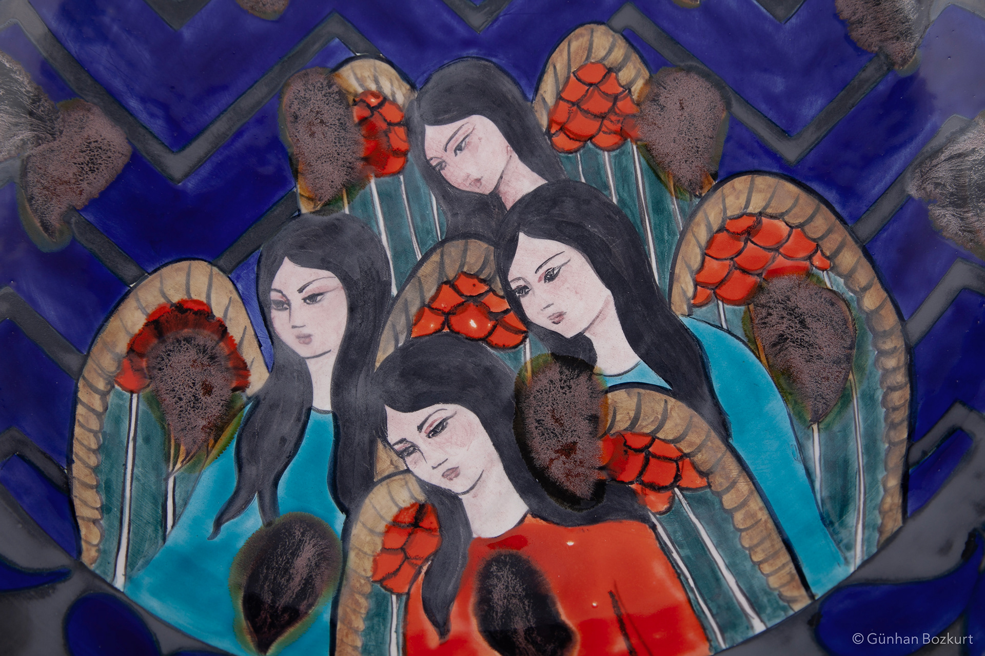 Angels (detail) / ceramic plate, Ø 40 cm