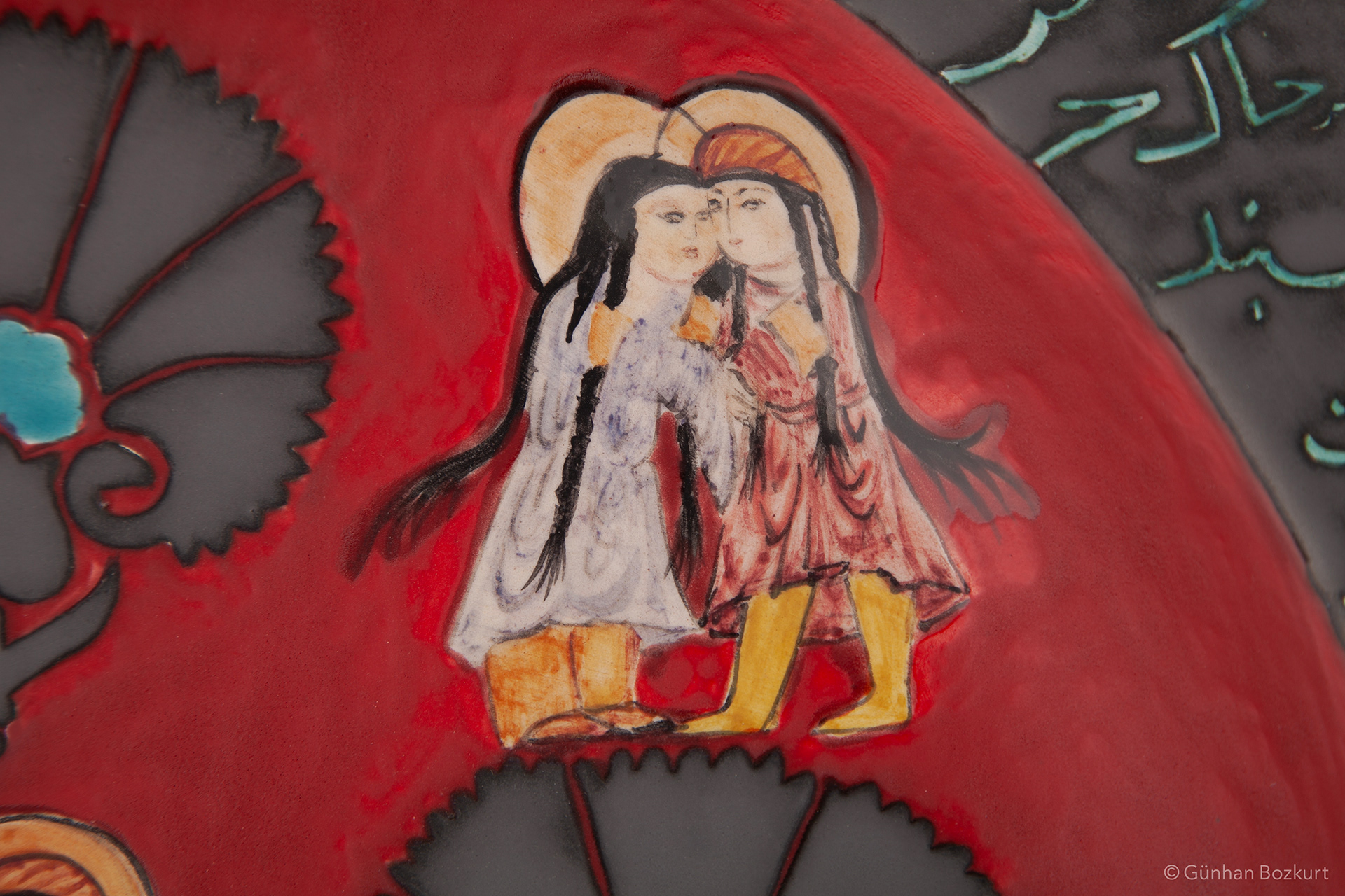 Detail from "Varka & Golshah" / ceramic plate, Ø 40 cm