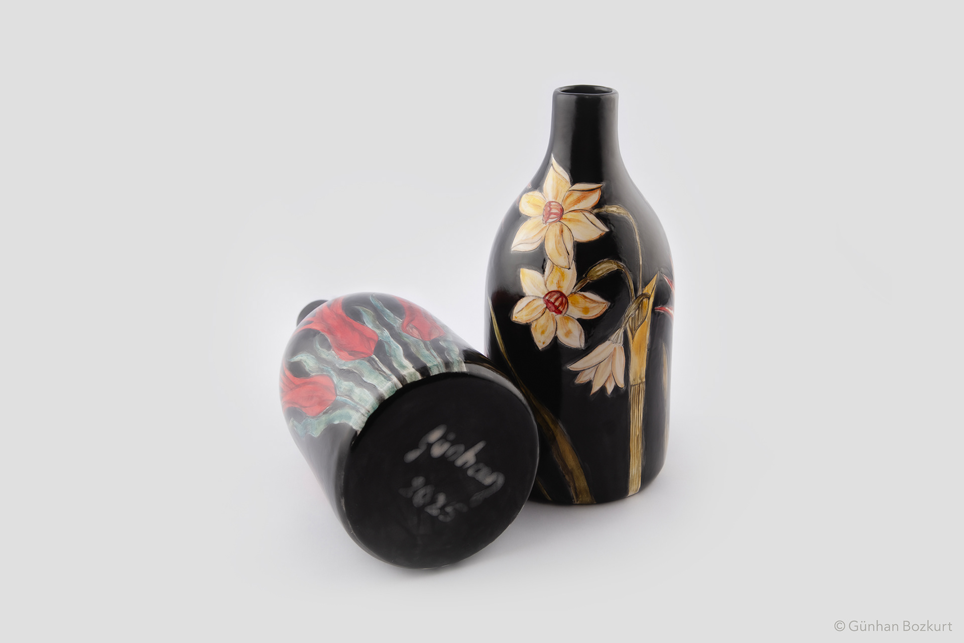 Blooms in the Dark / ceramic bottles, each h. 25 cm