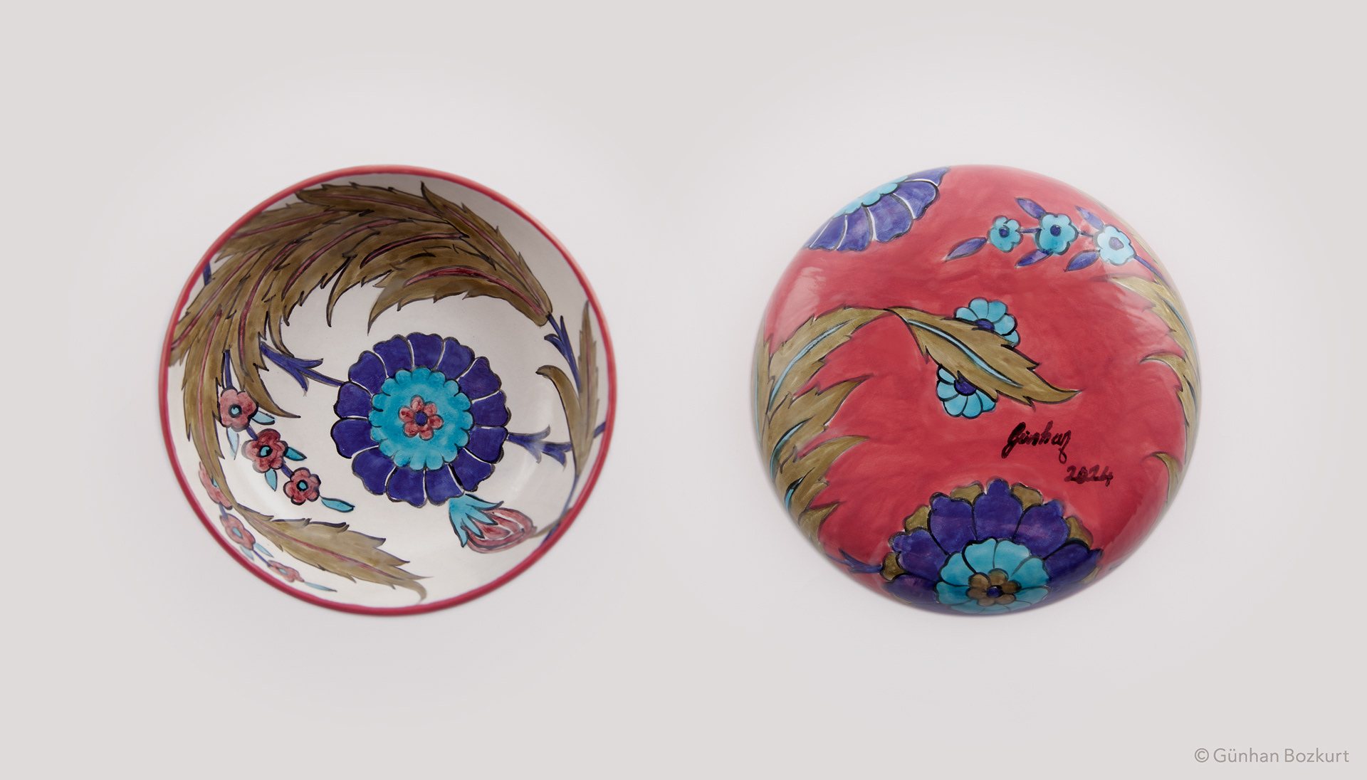 Iznik Reimagined / double-sided ceramic bowl, Ø 18 cm, h. 5 cm