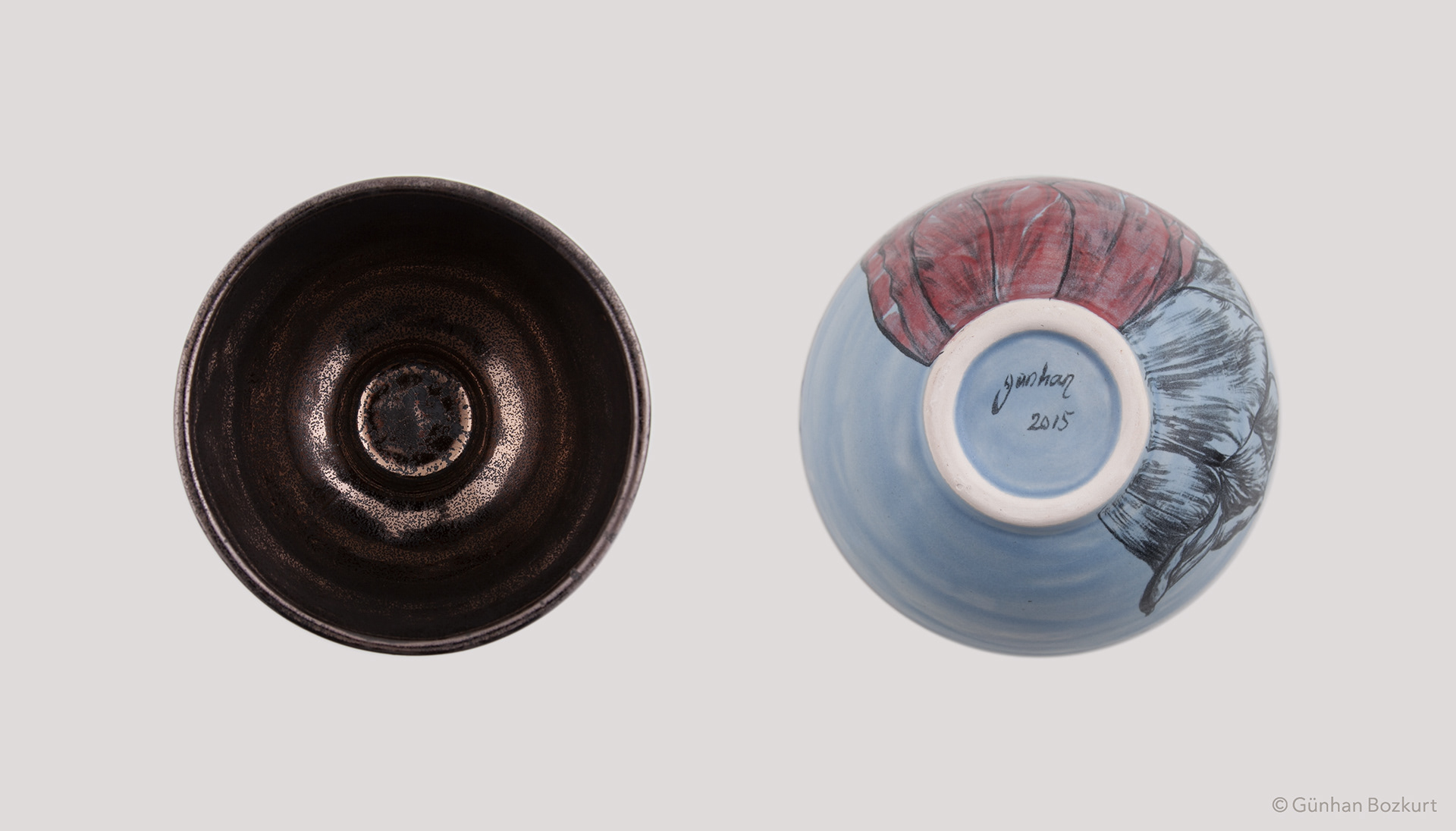 Tulip with Blue Shadow / ceramic bowl, Ø 15 cm