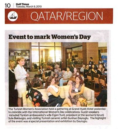 Gulf Times, March 9, 2010 – (Qatari daily newspaper)