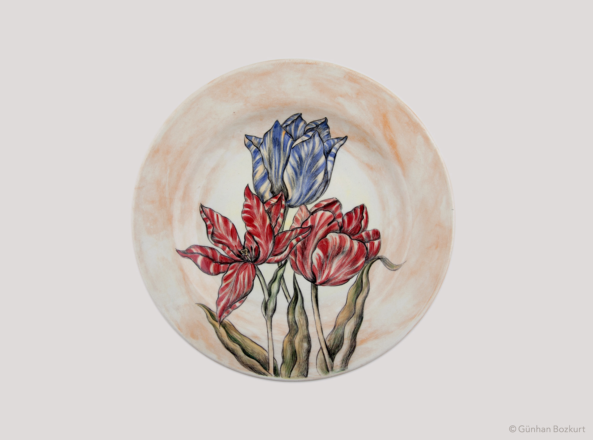 Tulips of Hasbahce / ceramic plate, Ø 30 cm