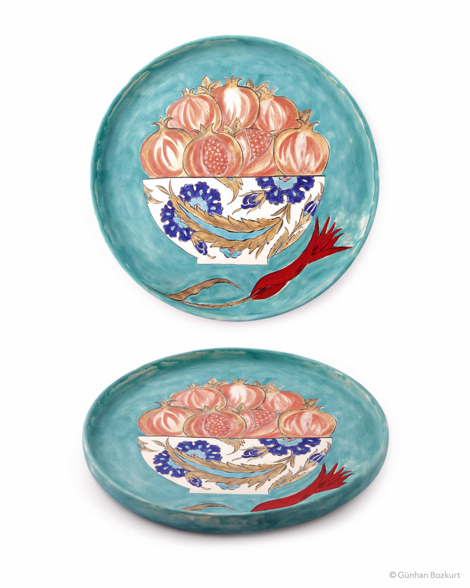 ceramic plate, Ø 34 cm - h. 2,5 cm