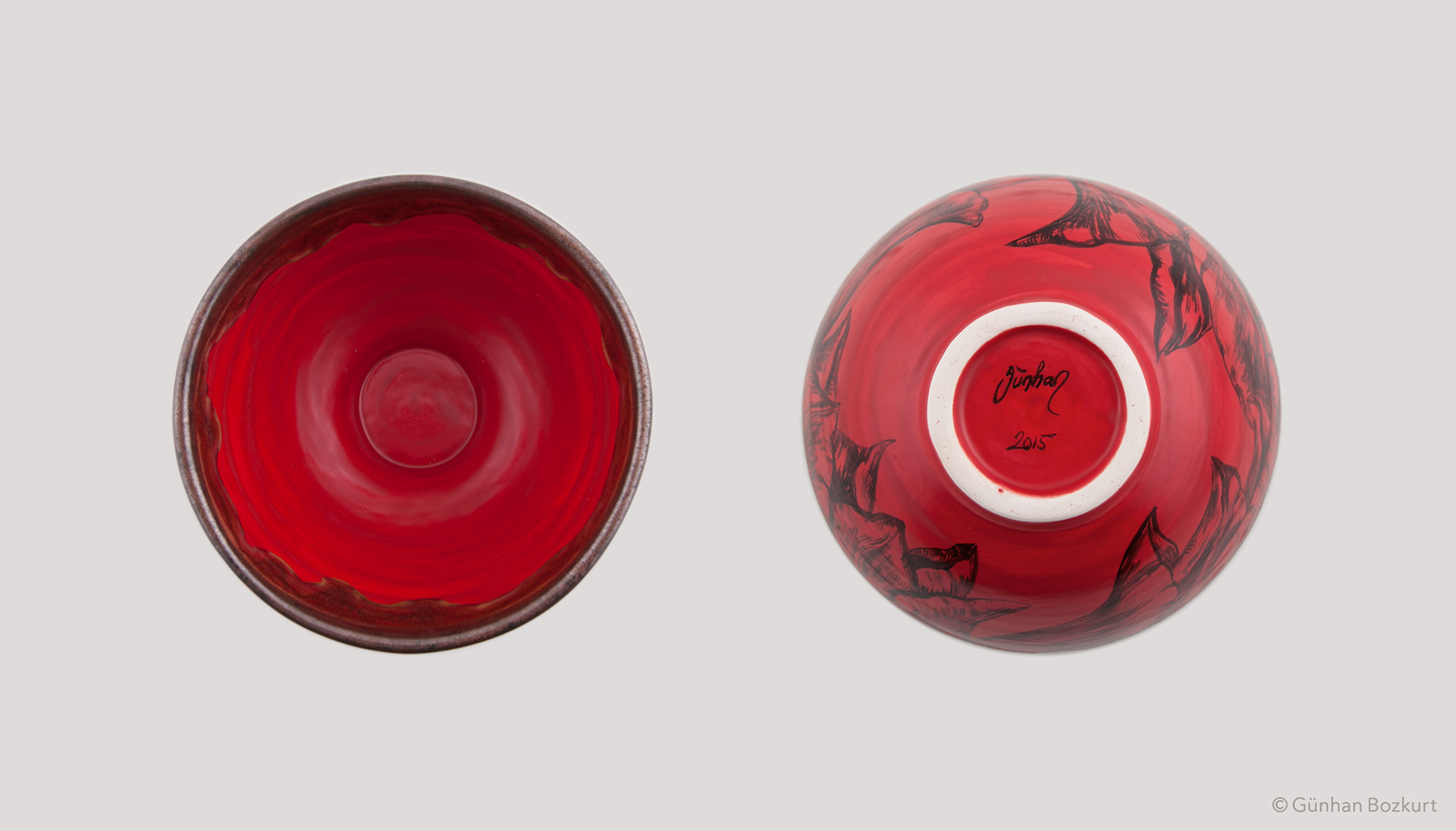 Red Tulip / ceramic bowl, Ø 15 cm
