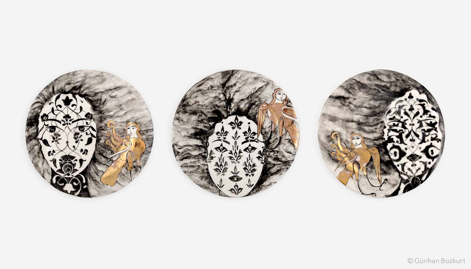 Spring / ceramic plates, each Ø 30 cm