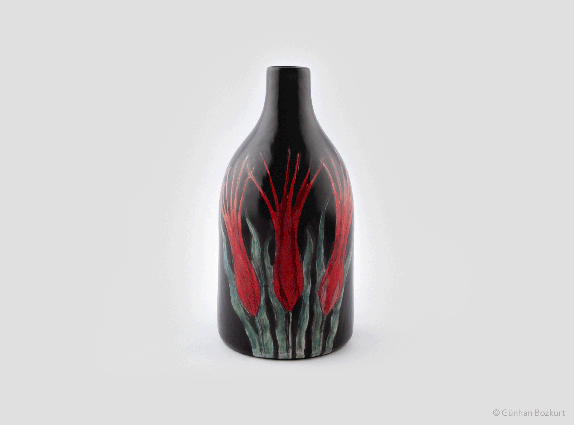 Blooms in the Dark / ceramic bottle, h. 25 cm