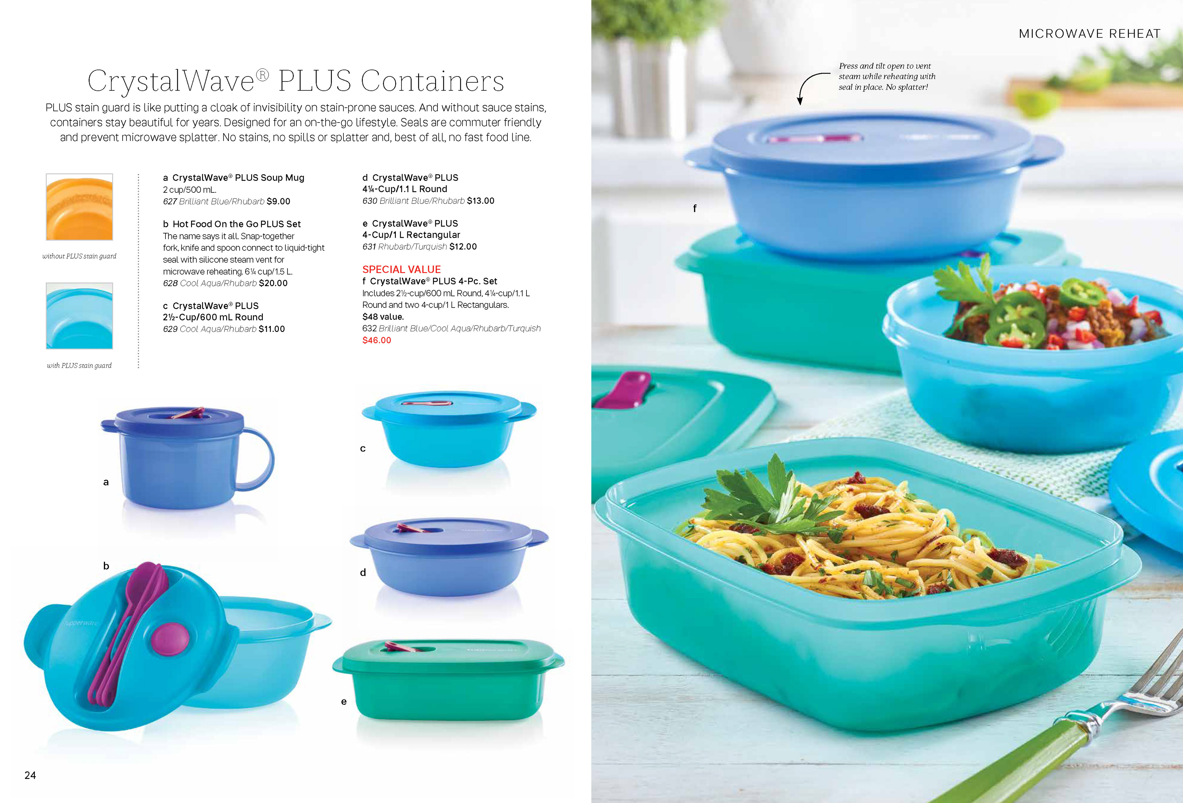 Tupperware CRYSTALWAVE PLUS MICROWAVE 2 CUP SOUP MUG BOWL BRILLIANT BLUE NEW