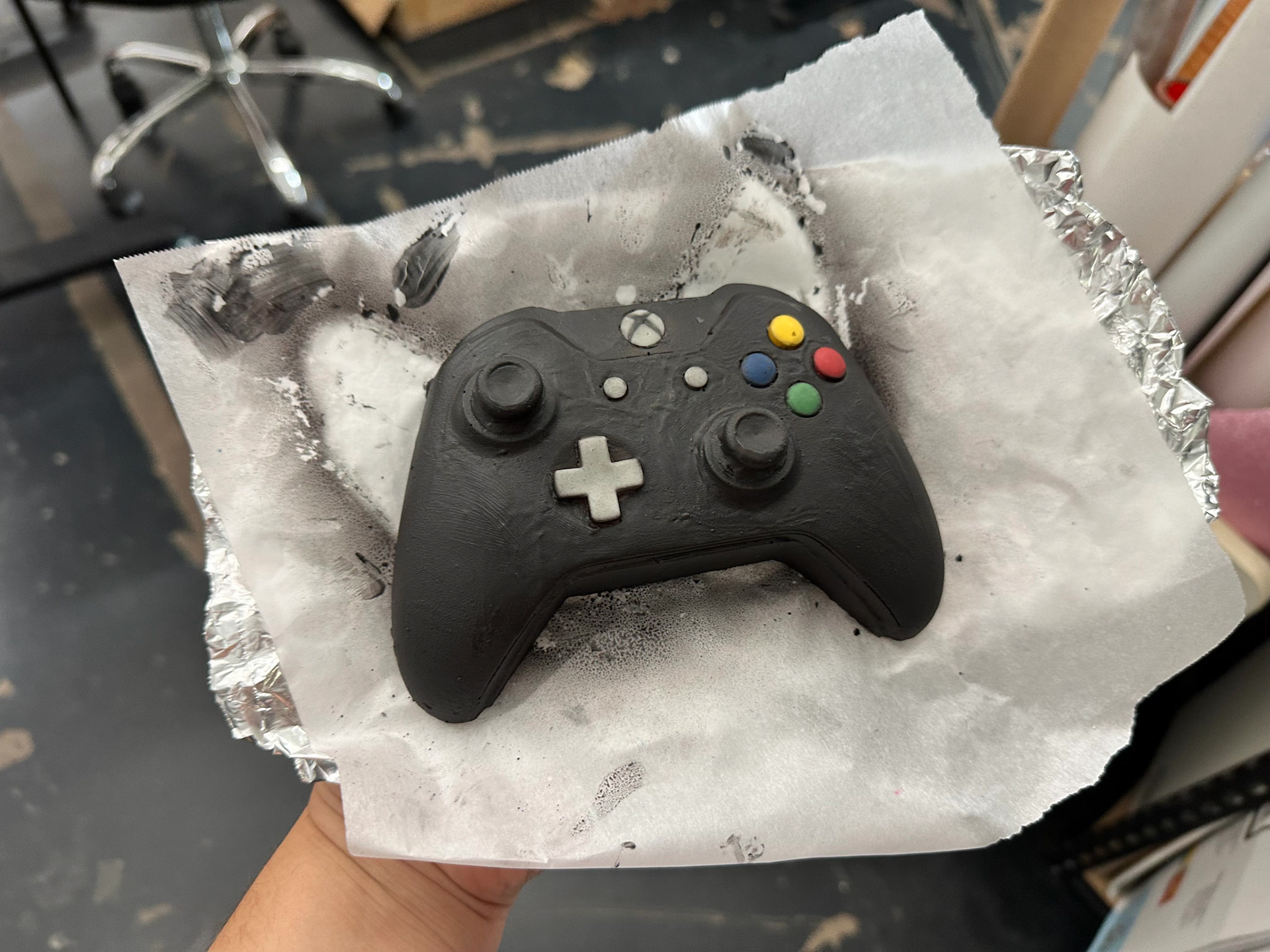 Chocolate XBOX controller airbrushed and colored by me