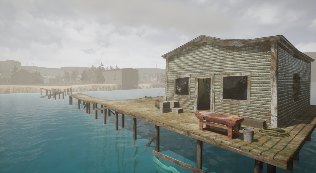 Outside stilt shack
