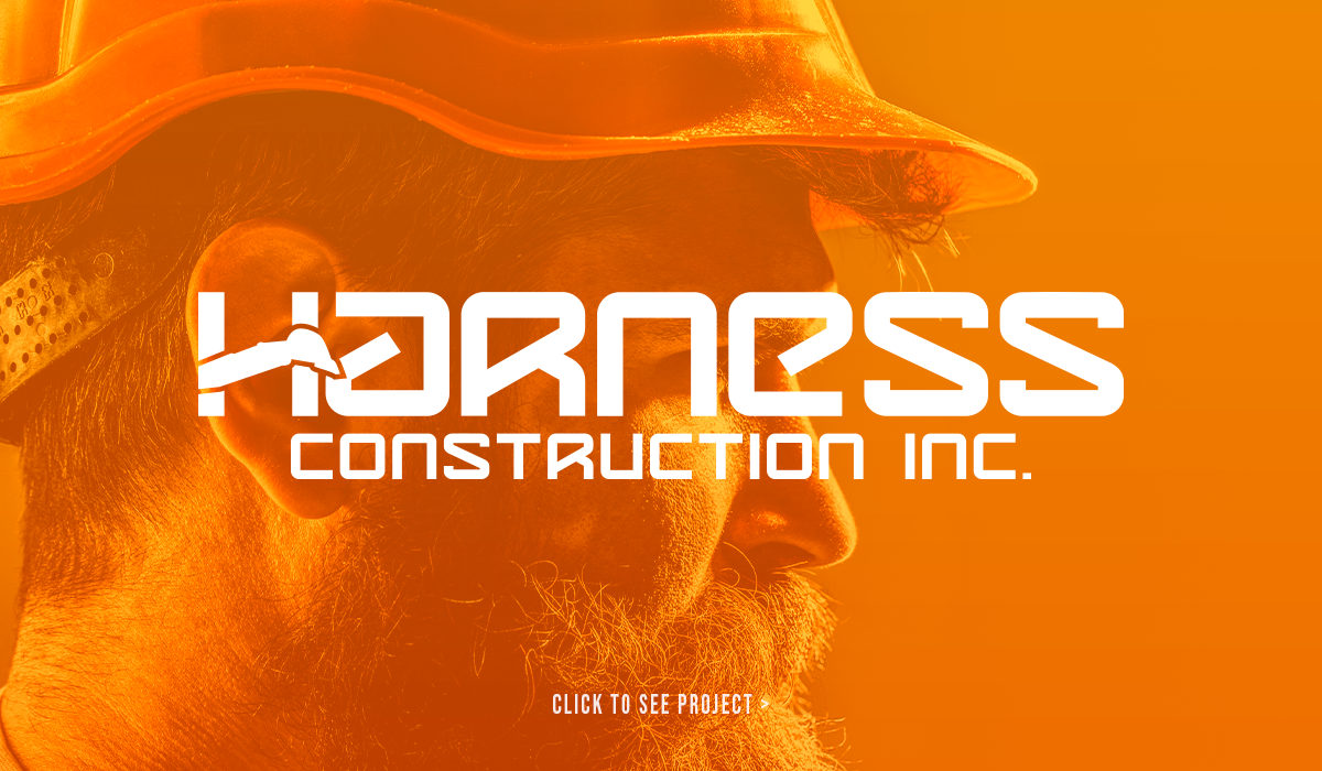 Custom construction company logo and brand identity design Harness Construction Inc.