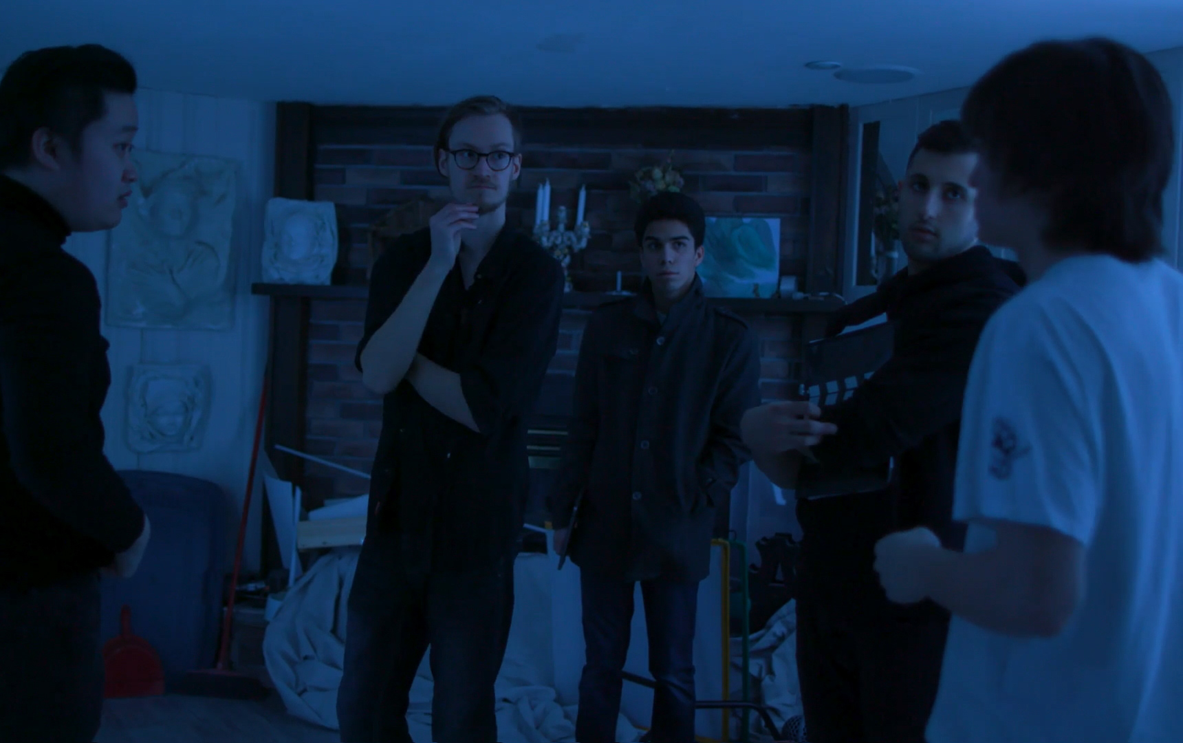 Prepping to shoot a scene