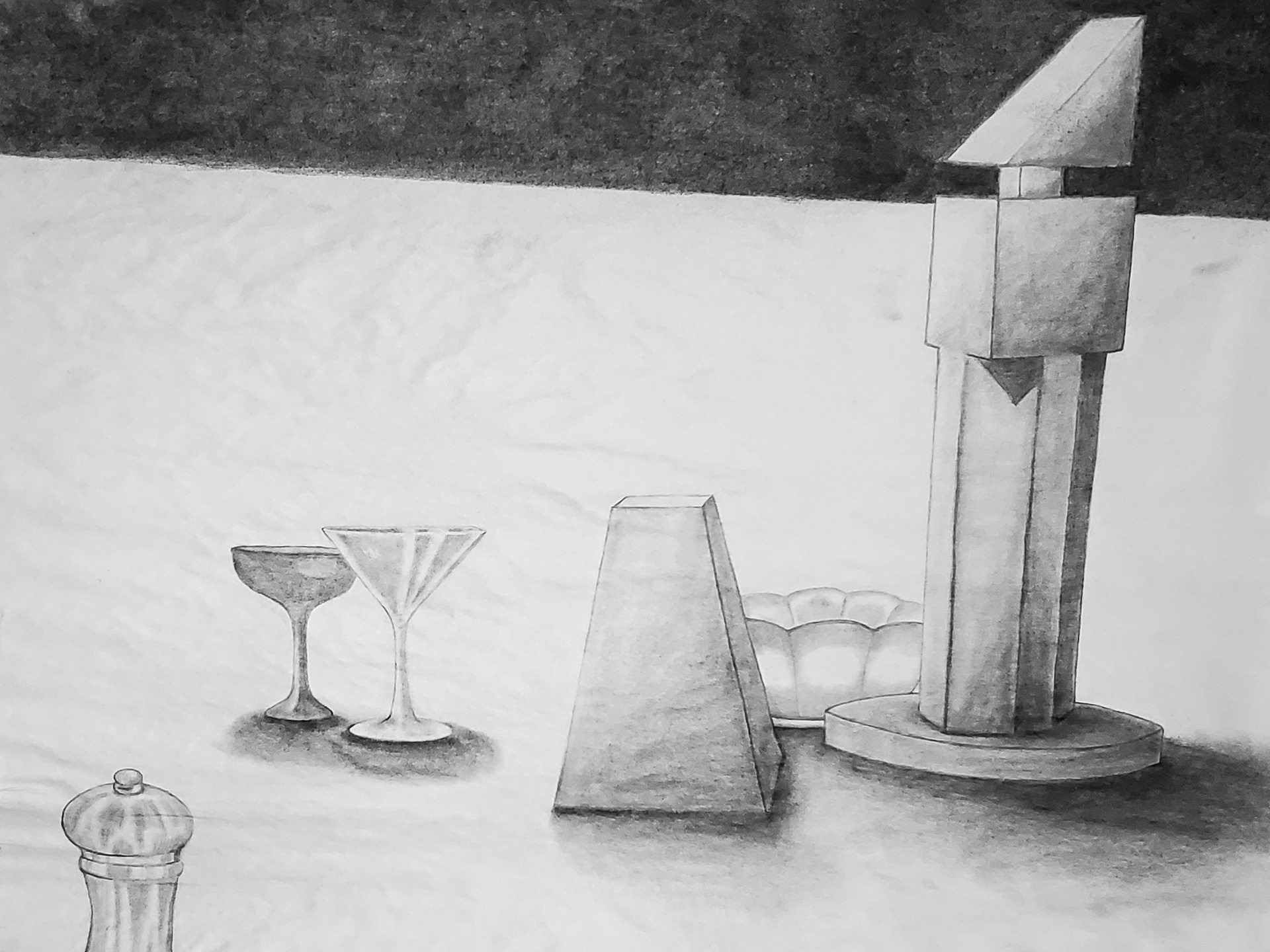 "Still Life 1" Charcoal on Newsprint