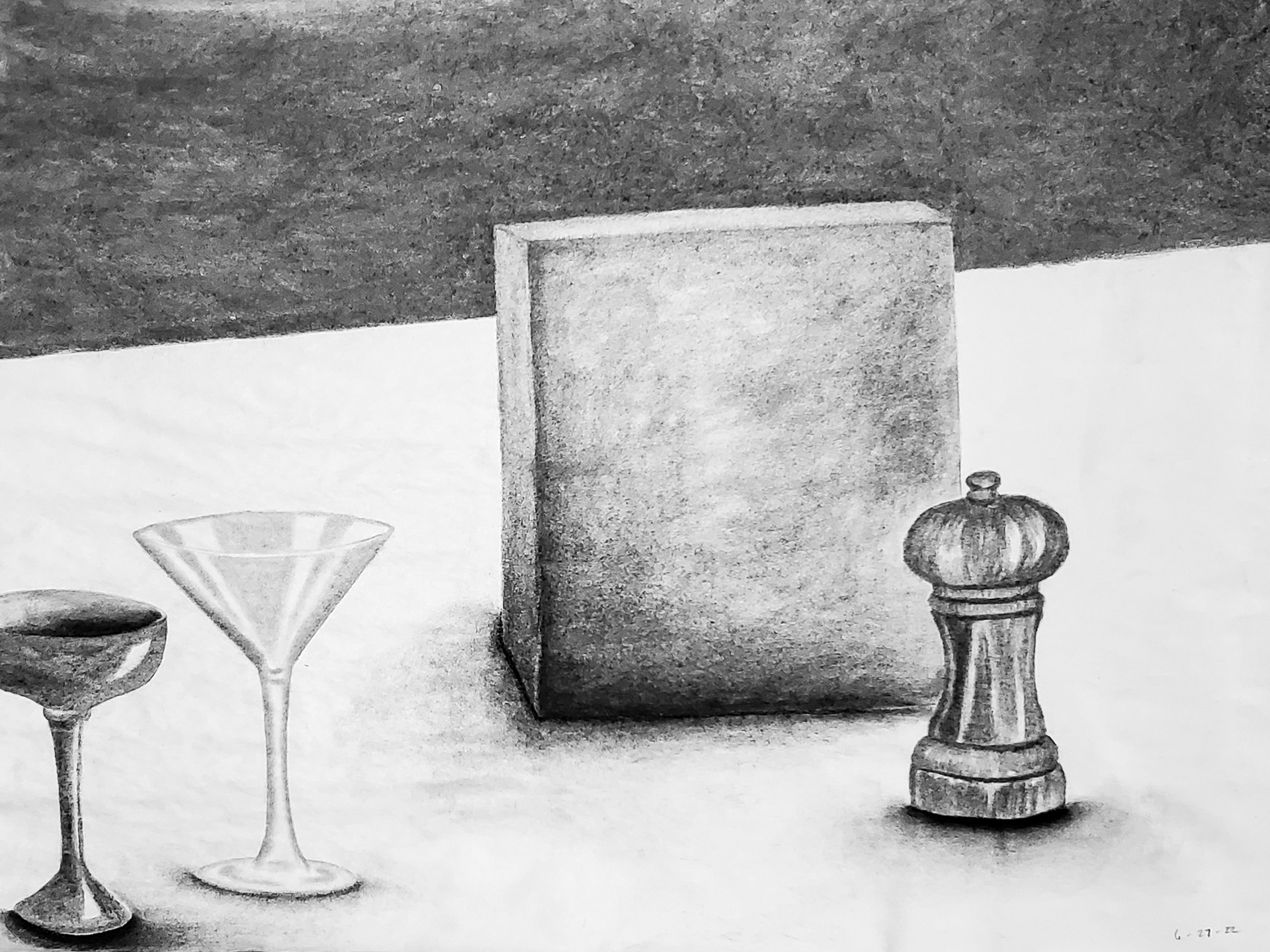"Still Life 3" Charcoal on Newsprint