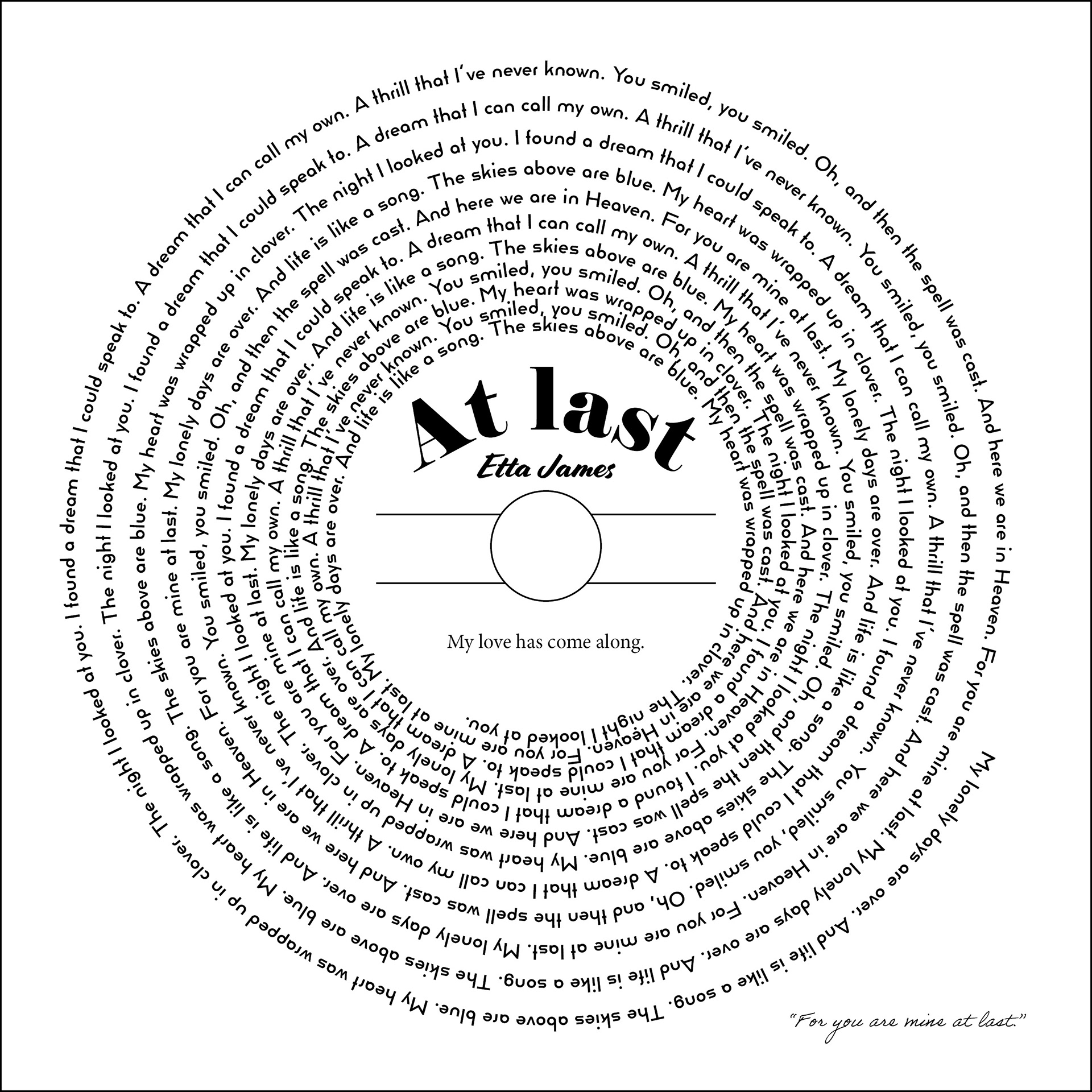 Etta James "At Last" - Typography Design