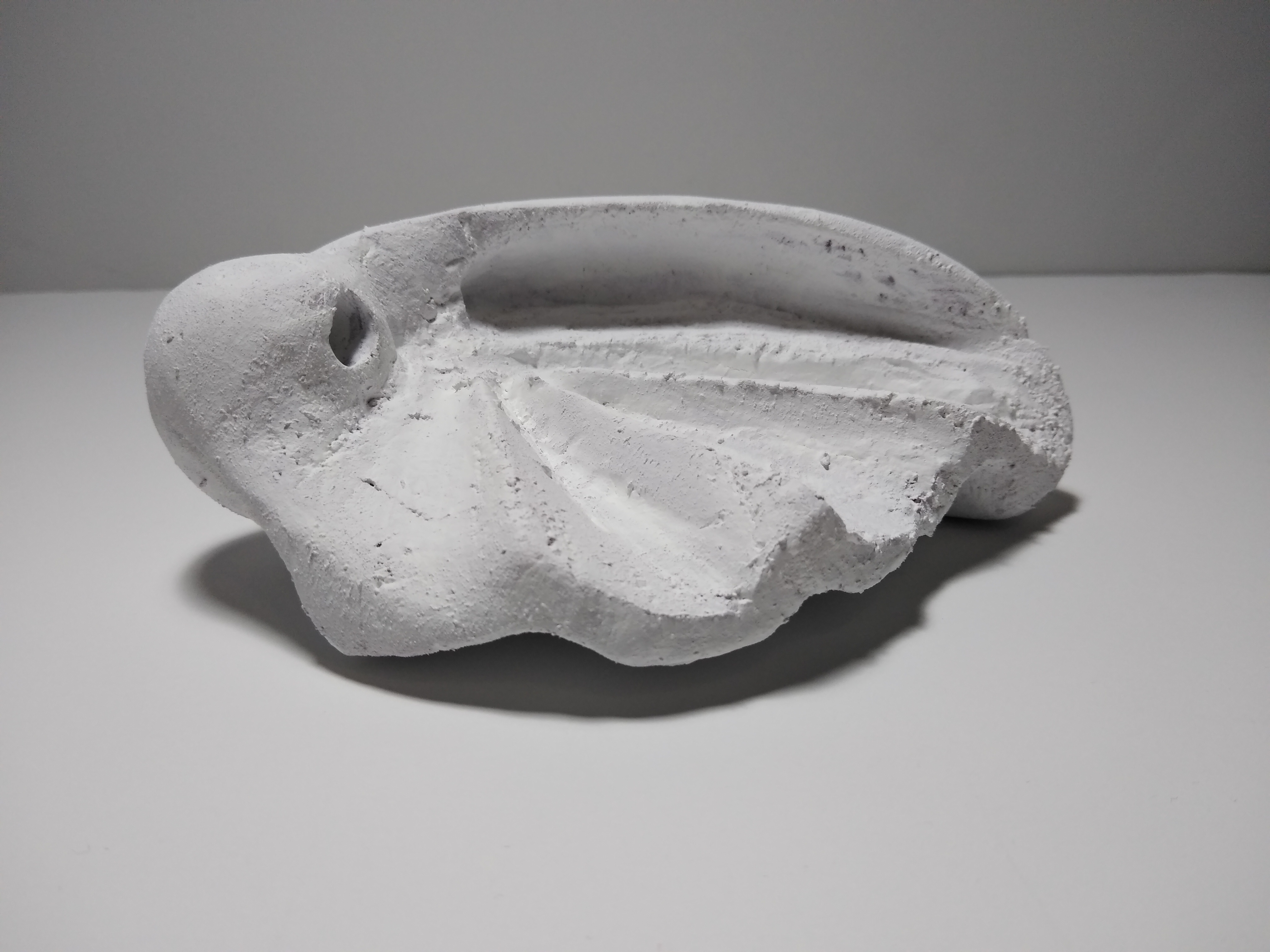 Concept 2, Initial Mock Up, Carved With Pink Foam, Coated in White Gouache