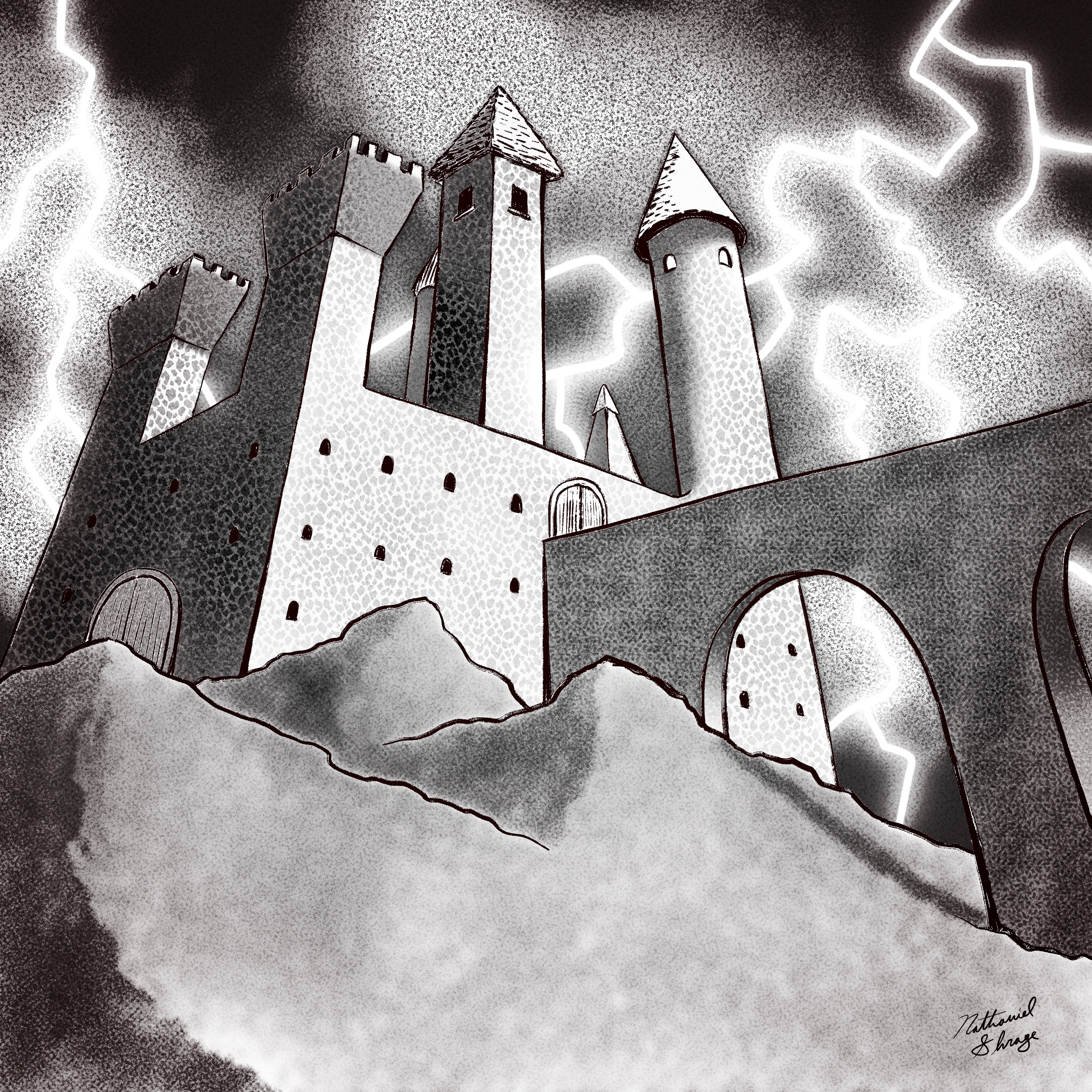 Castle with Lightning