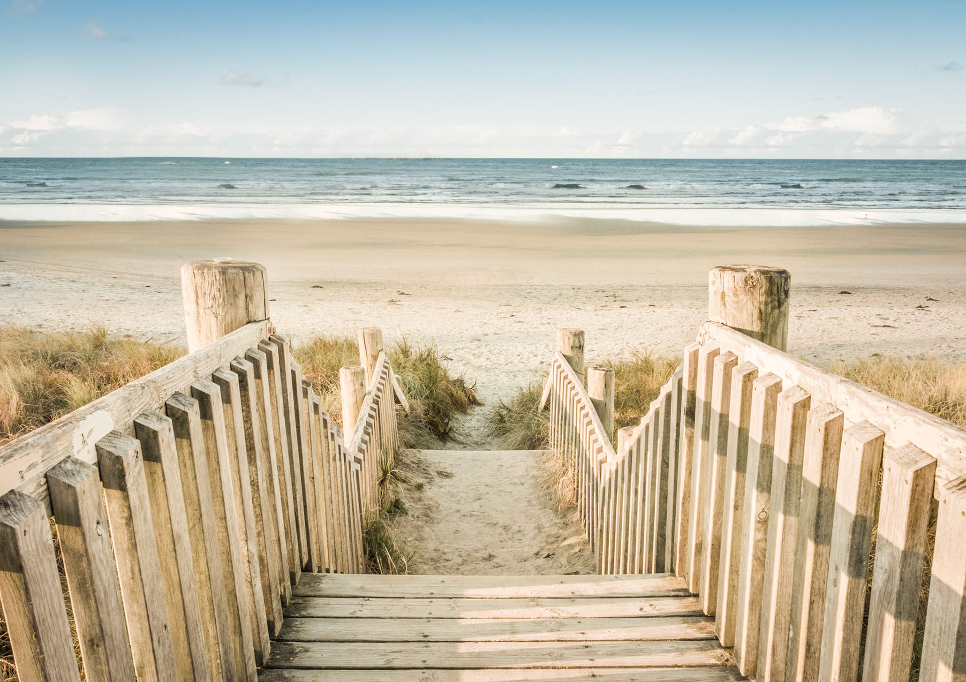Beach steps, landscape, beach view, summer, Bay of Plenty
