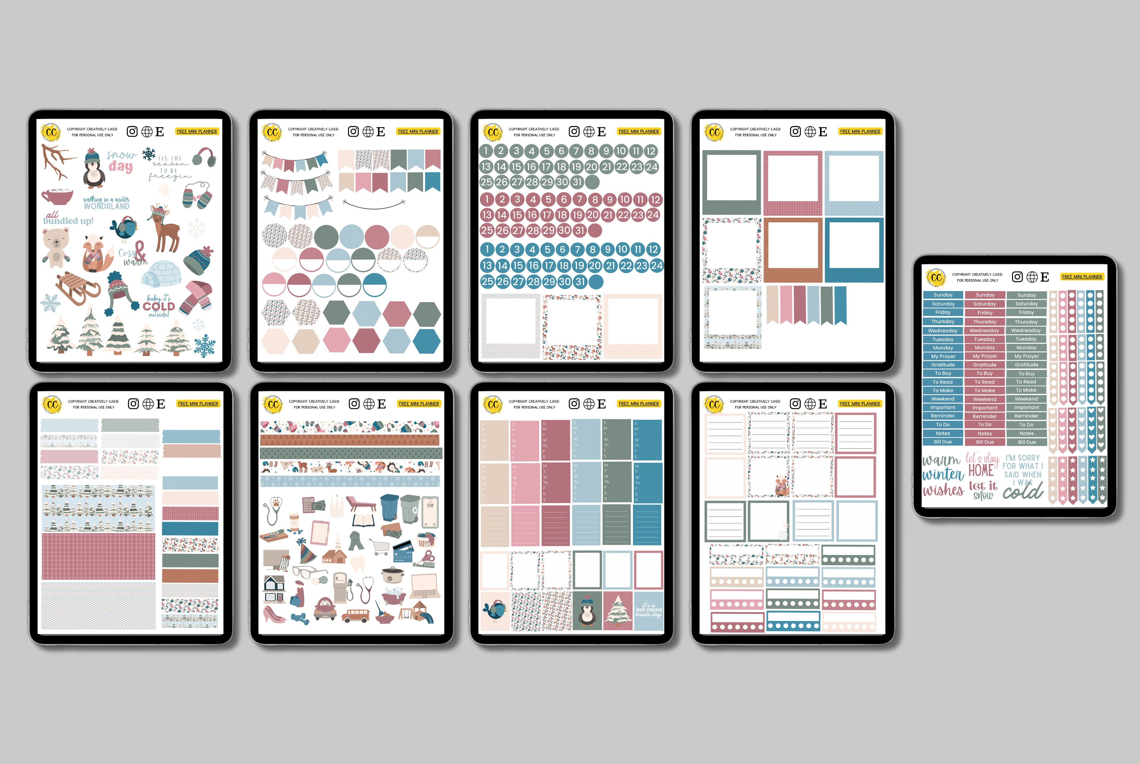 January 2023 Sticker Set