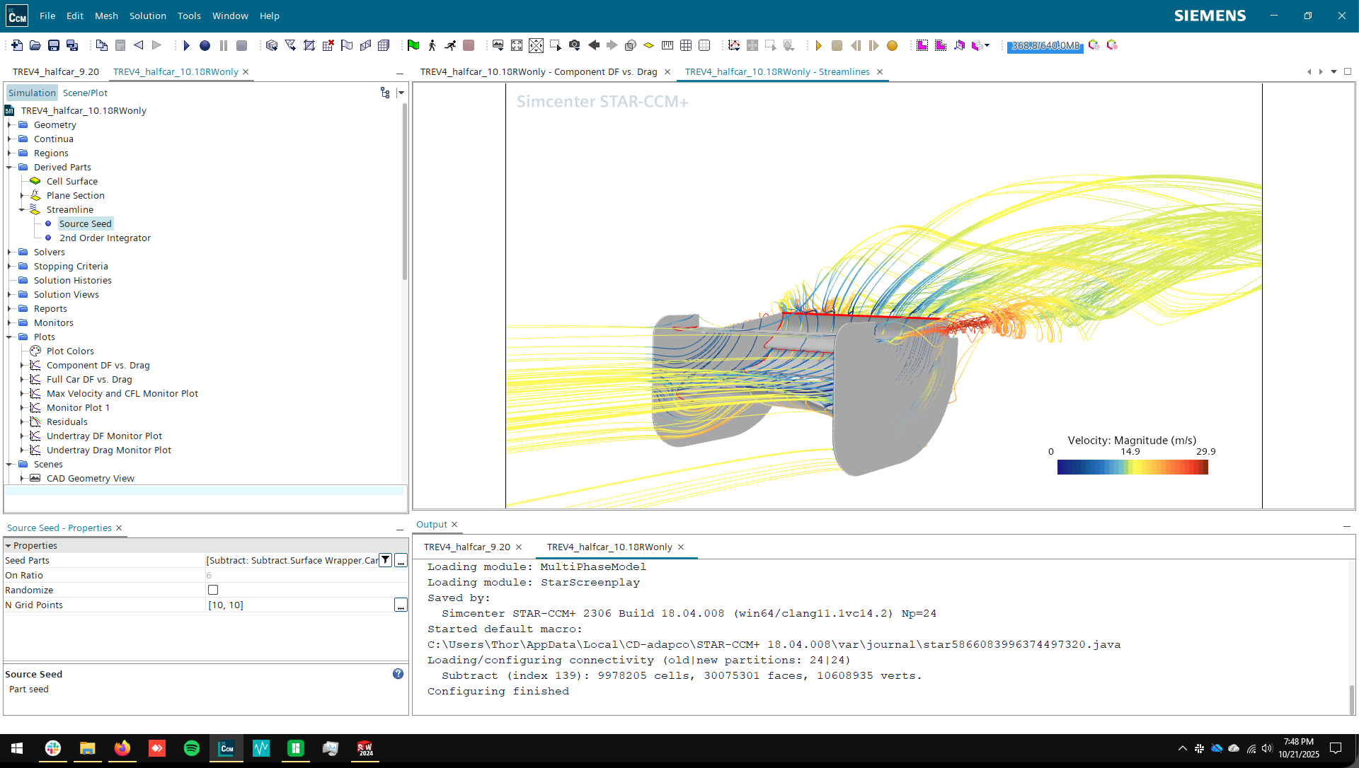 Isometric View of Rear Wing Stream Lines