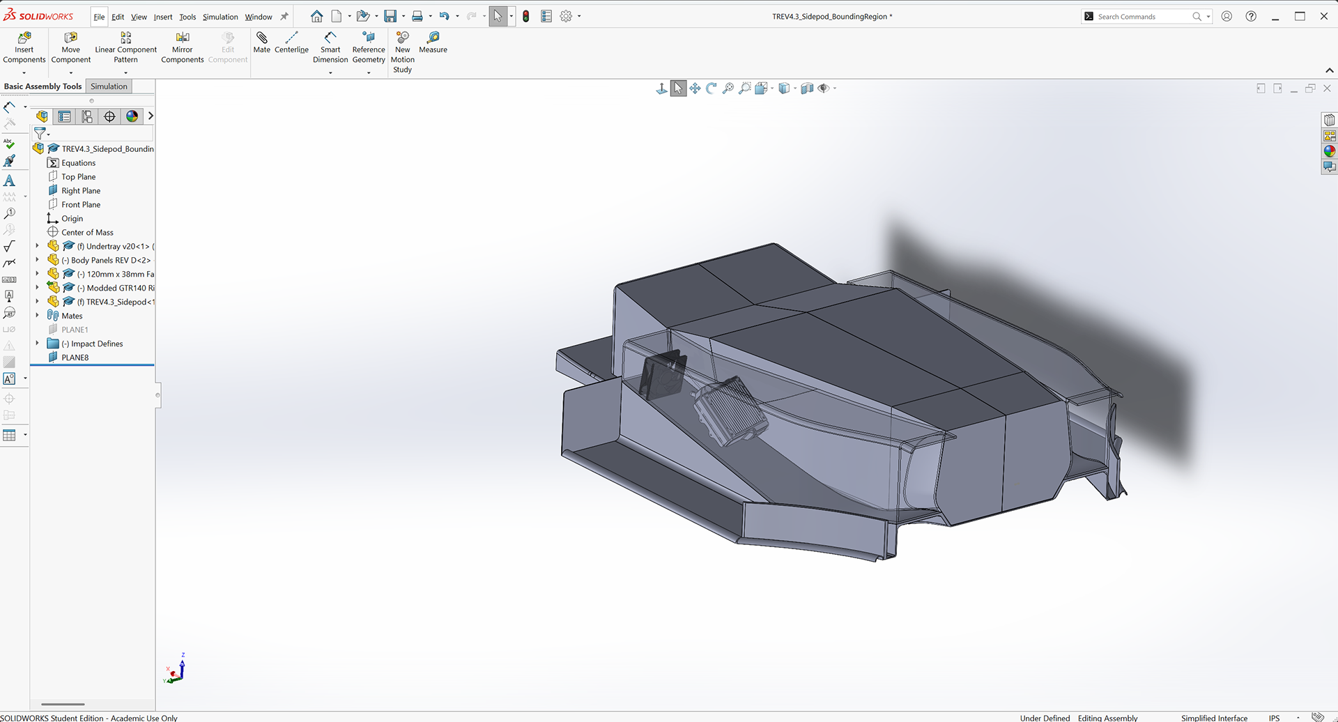 Isometric View of Side Pod Packaging