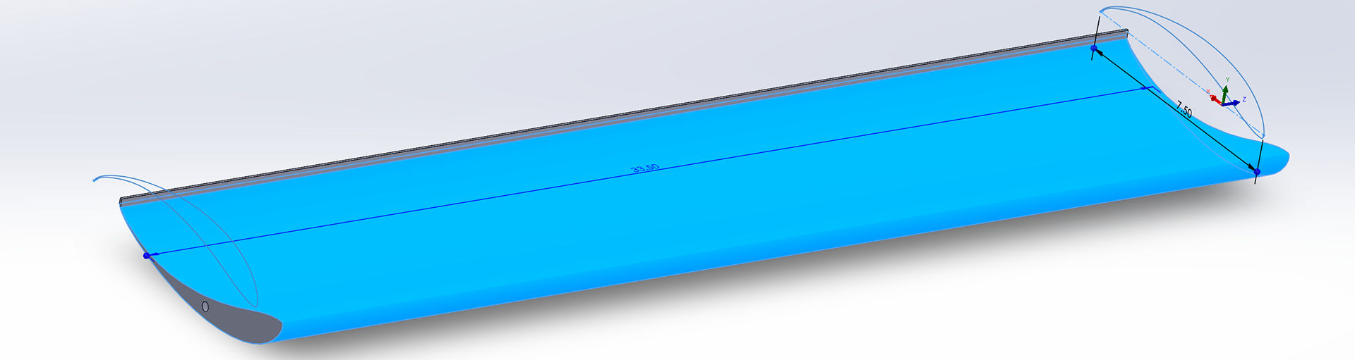 Isometric View of Motorsport High Downforce (MSHD) Airfoil
