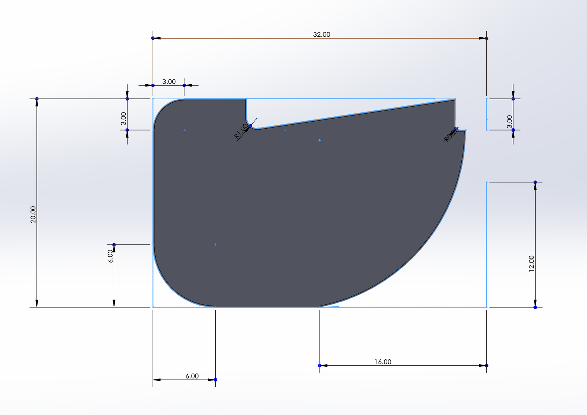 Side View of Rear Wing Endplate
