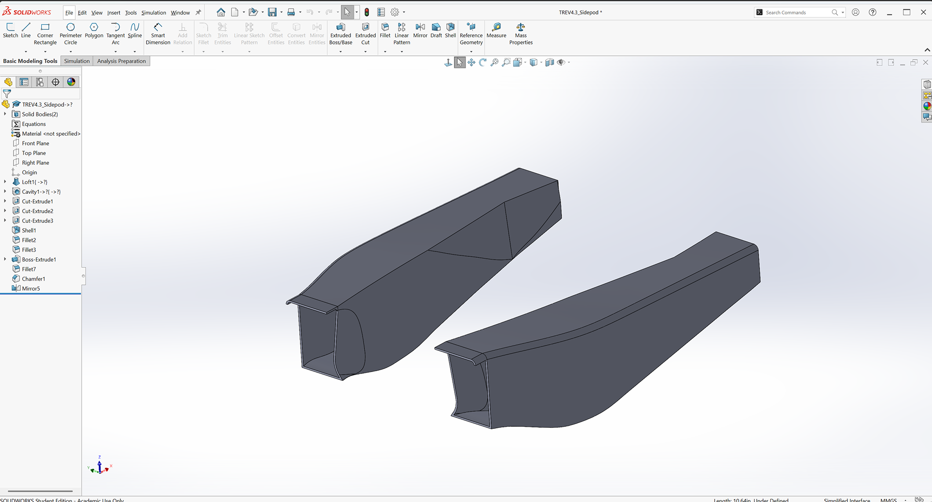 Isometric View of Side Pods