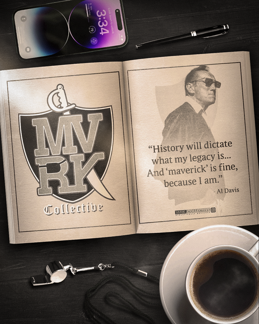 MVRK is a collective made up of independently-minded Raider fans who don't let society dictate how to think and do. Through the greatness of Al Davis and The Las Vegas Raiders, we set out as a reminder that it is possible to achieve great things if you are willing to think differently and challenge the status quo.  A maverick may sometimes feel like they don't fit in, but remember that you are not alone. There are many other people out there who share your values and your willingness to think differently. You can make a real difference in the world by following your own path and living your life according to your own values.  Some may see this as unconventional or even rebellious, but we will always remain driven by our unique vision regardless of circumstances.  Just win baby!
