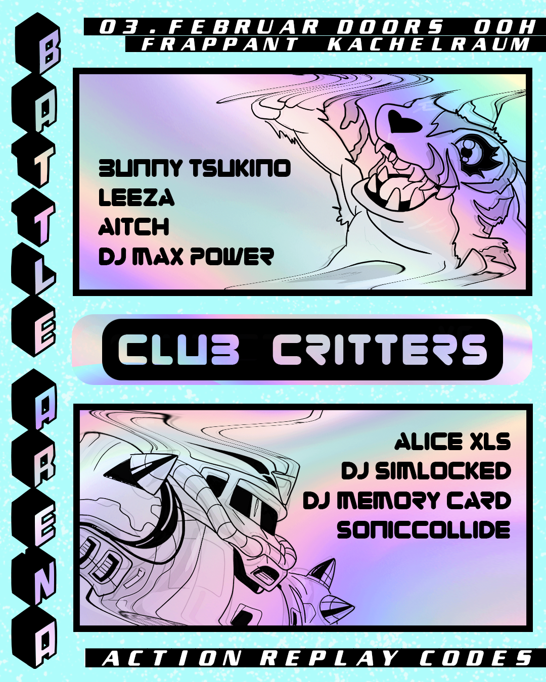 Event Flyer Action Replay Codes @Frappant